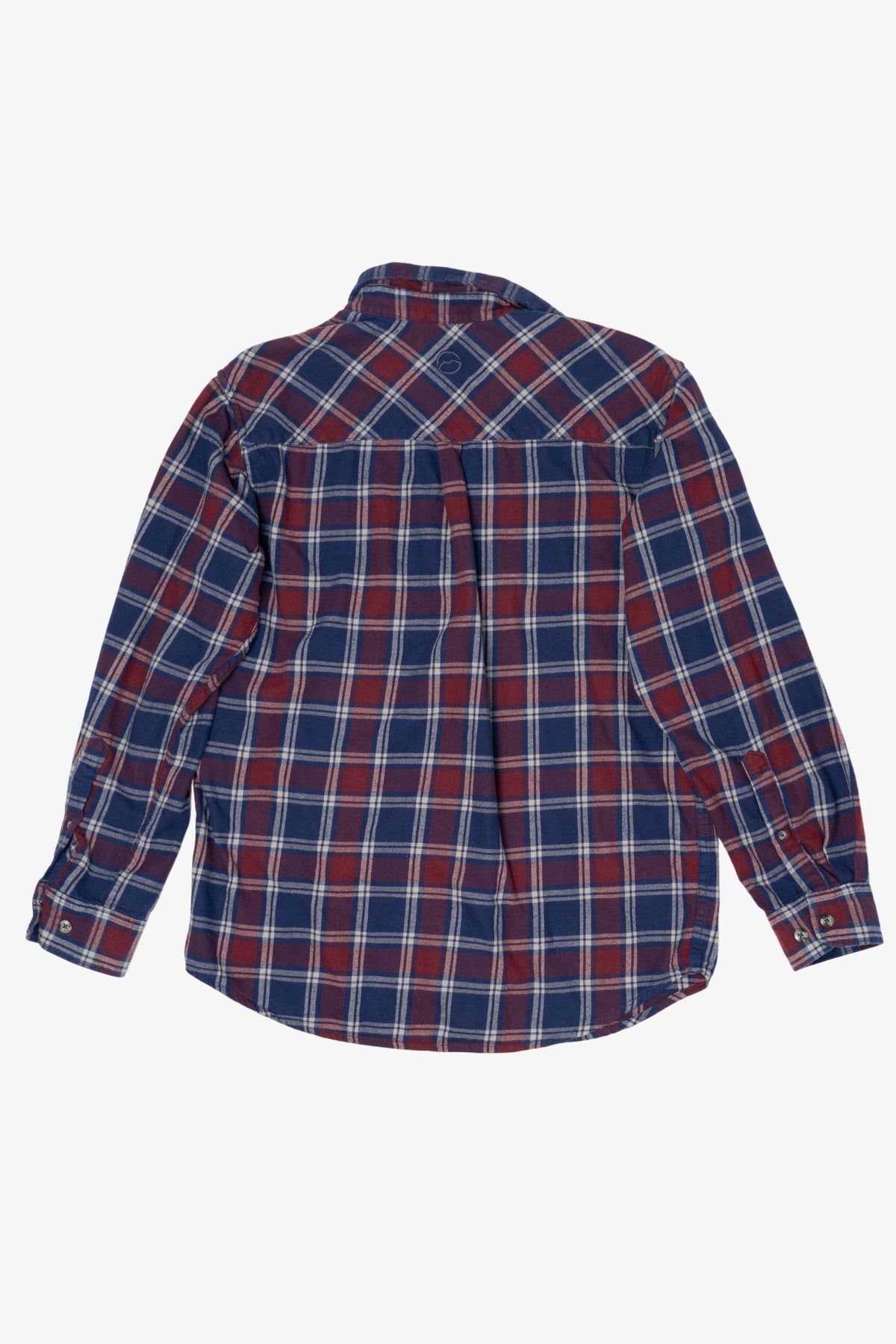 Burgundy And Navy Blue Magellan Outdoors Flannel Shirt (2020s)