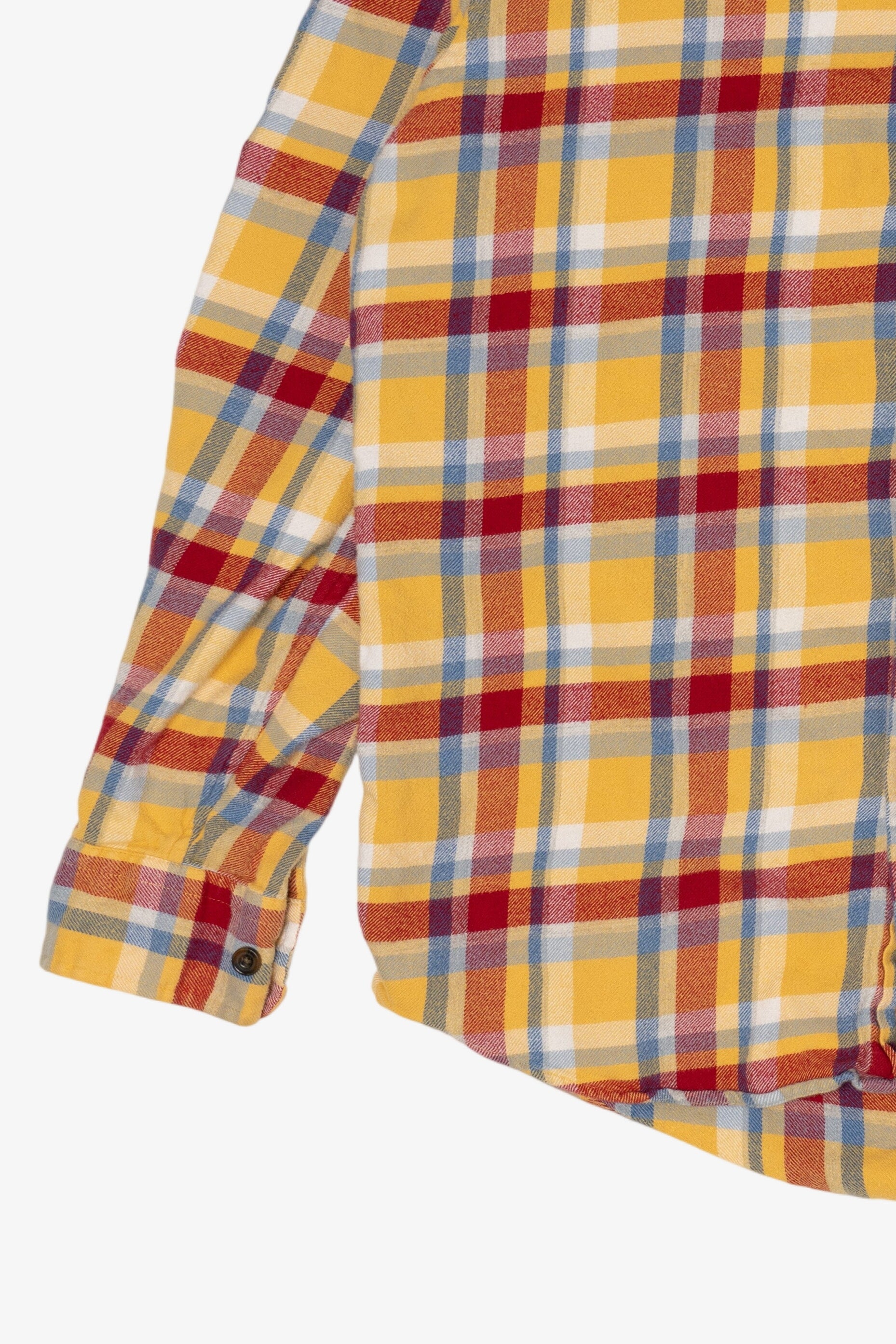 Yellow And Red Lands' End Flannel Shirt