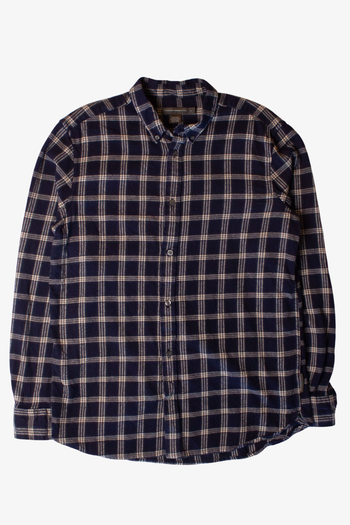 Navy Blue French Connection Flannel Shirt (2000s)