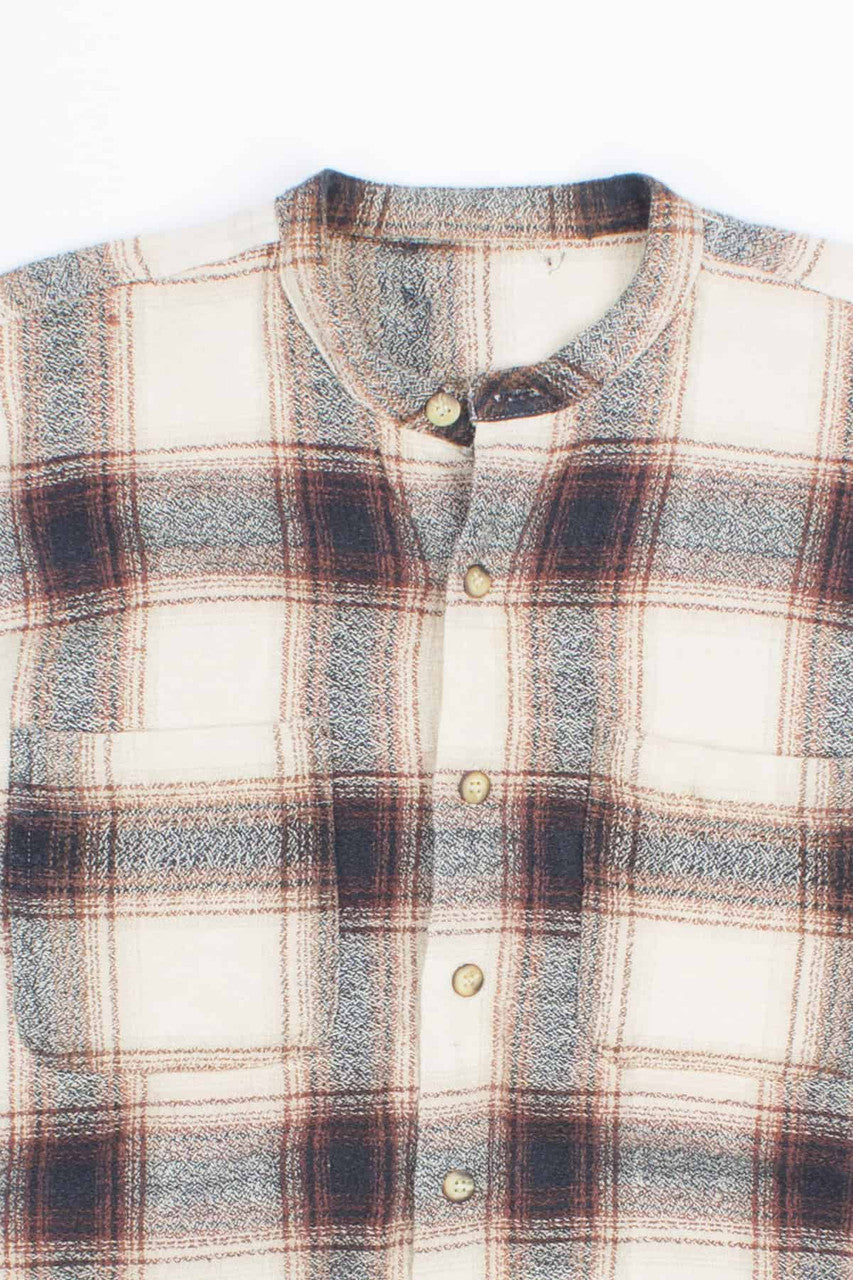 Vintage Band Collar Flannel