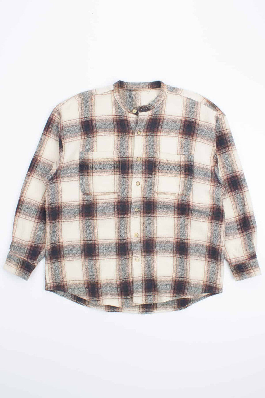 Vintage Band Collar Flannel