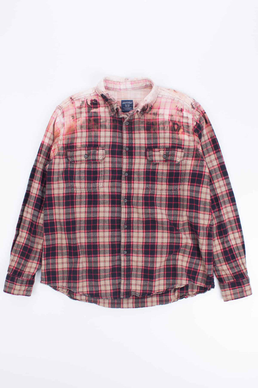 Bleached Black and Tan Flannel Shirt