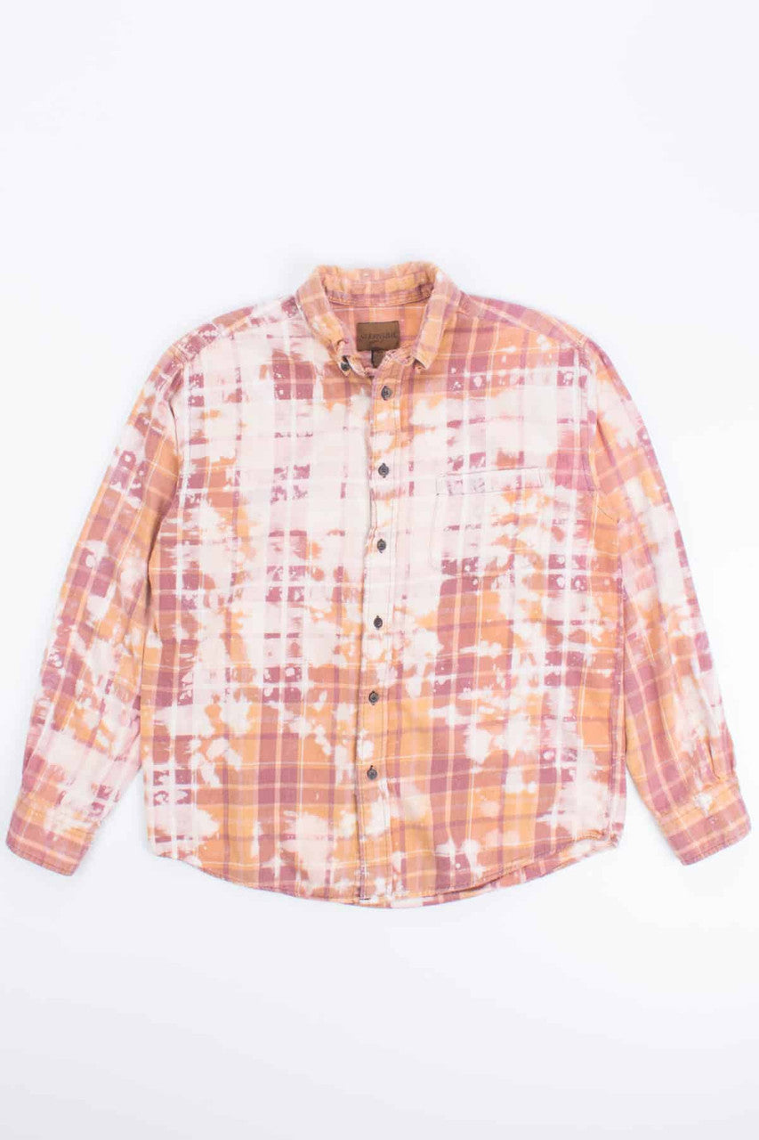 Pumpkin Spice Bleached Flannel Shirt