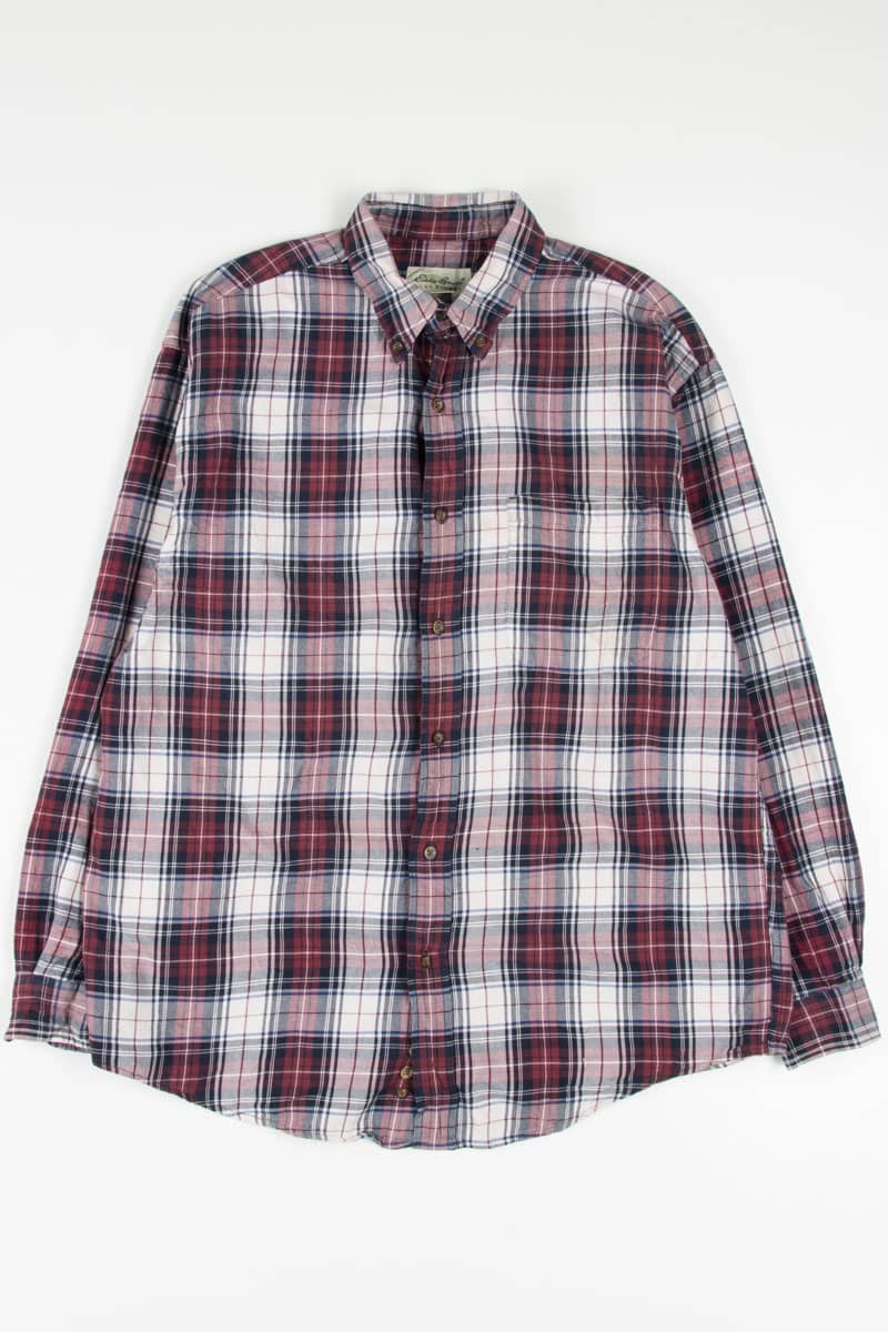 Burgundy Plaid Eddie Bauer Vintage Flannel 3411
