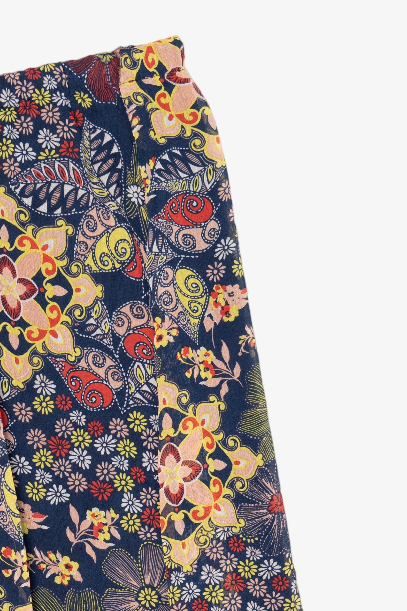 Navy Blue Kim Rogers Floral Maxi Skirt (2010s)