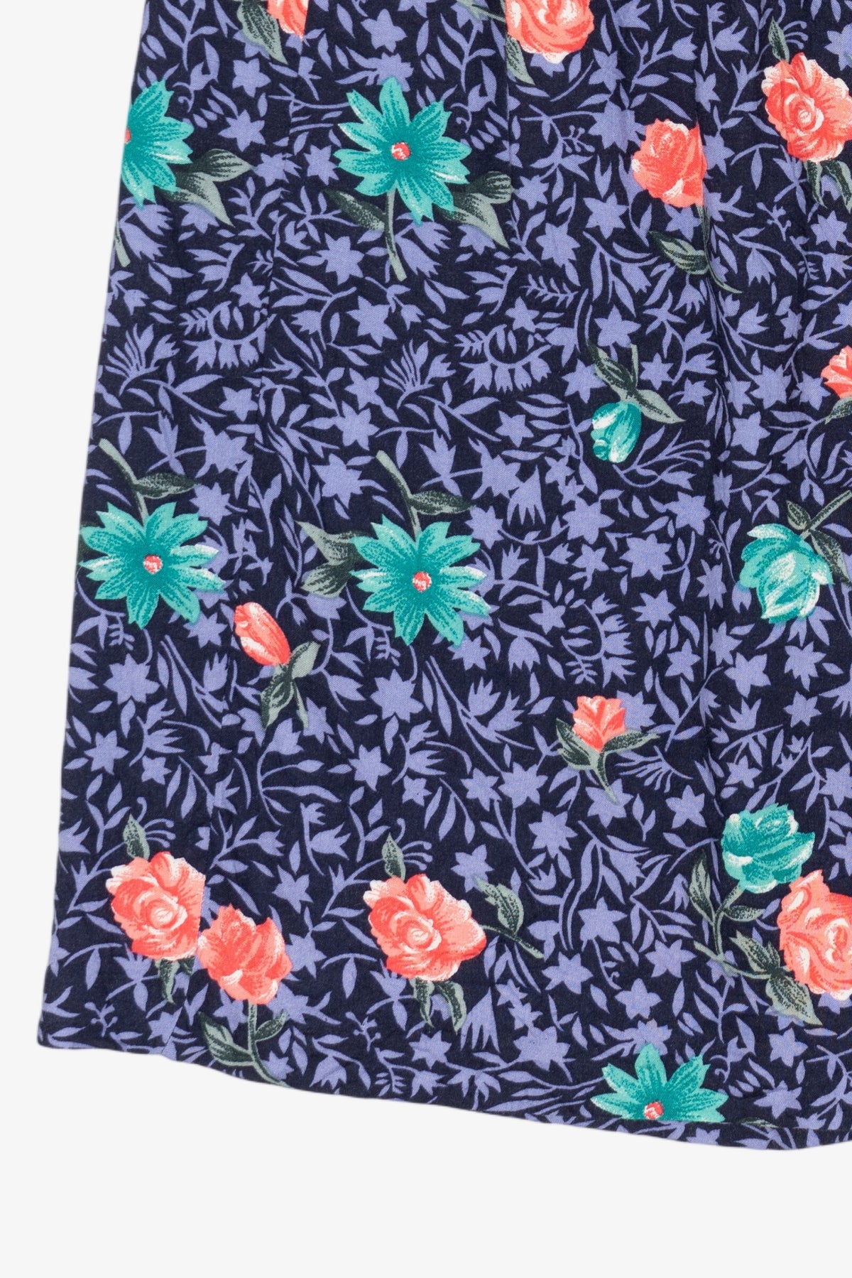 Vintage Navy Blue Liz Baker Floral Skirt (2000s)