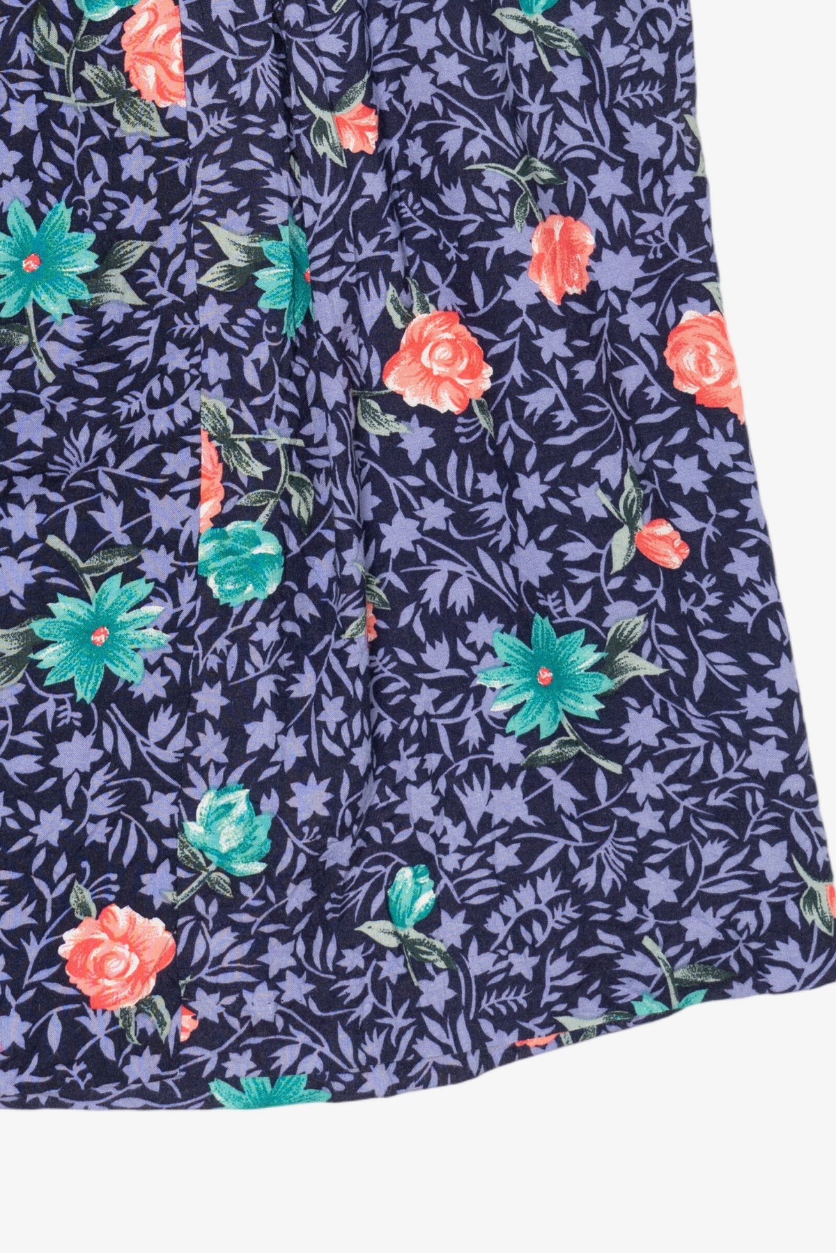 Vintage Navy Blue Liz Baker Floral Skirt (2000s)