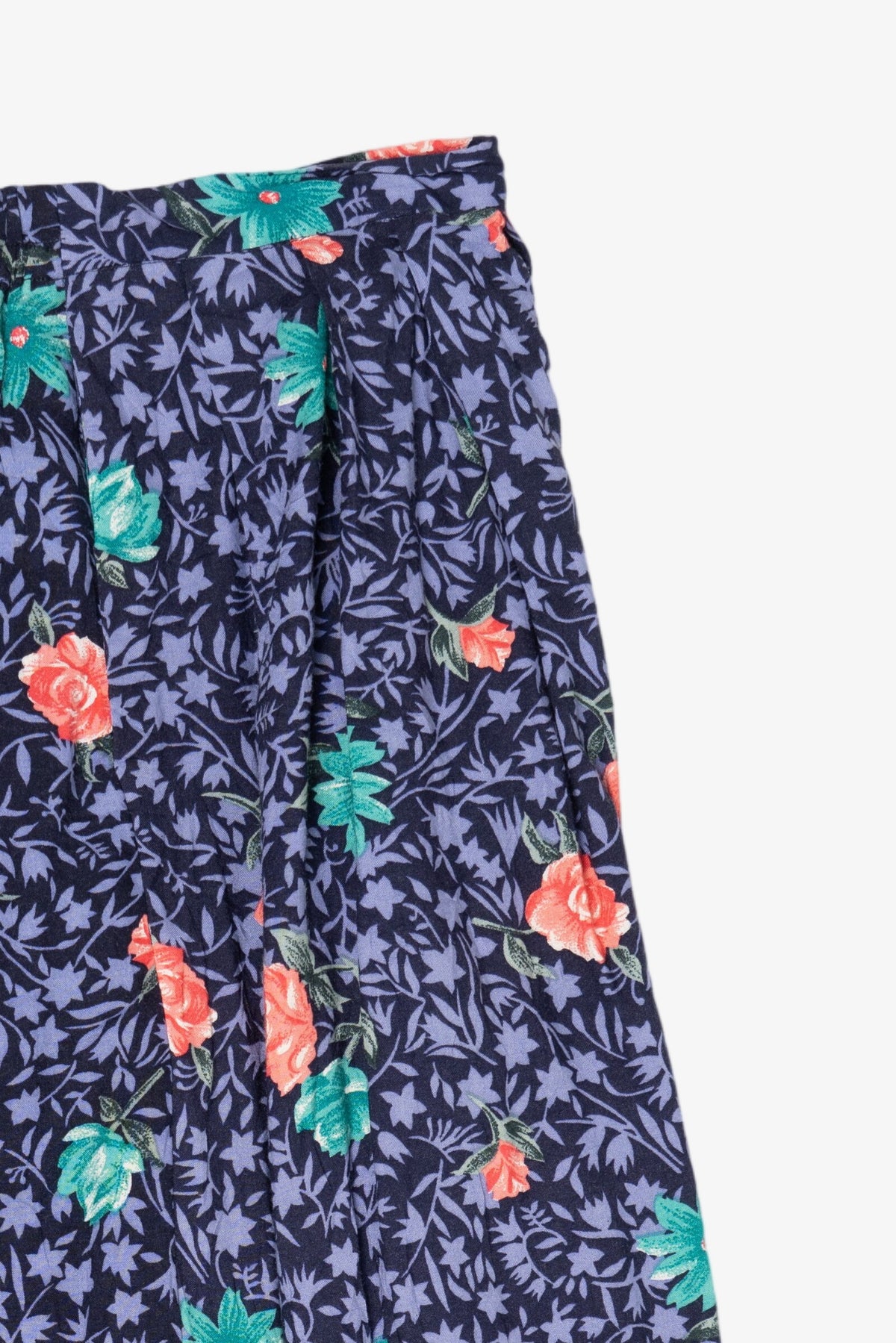 Vintage Navy Blue Liz Baker Floral Skirt (2000s)