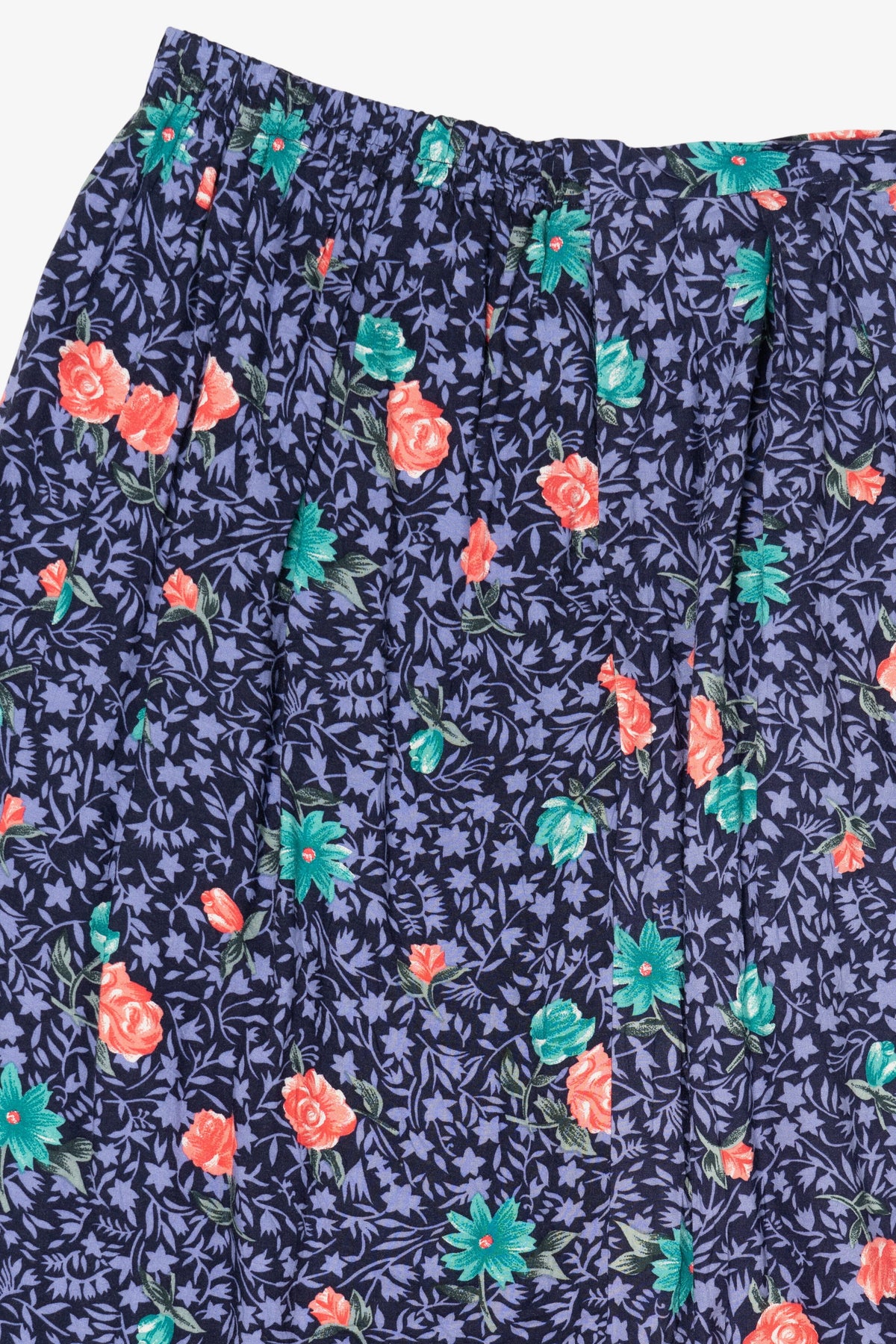 Vintage Navy Blue Liz Baker Floral Skirt (2000s)