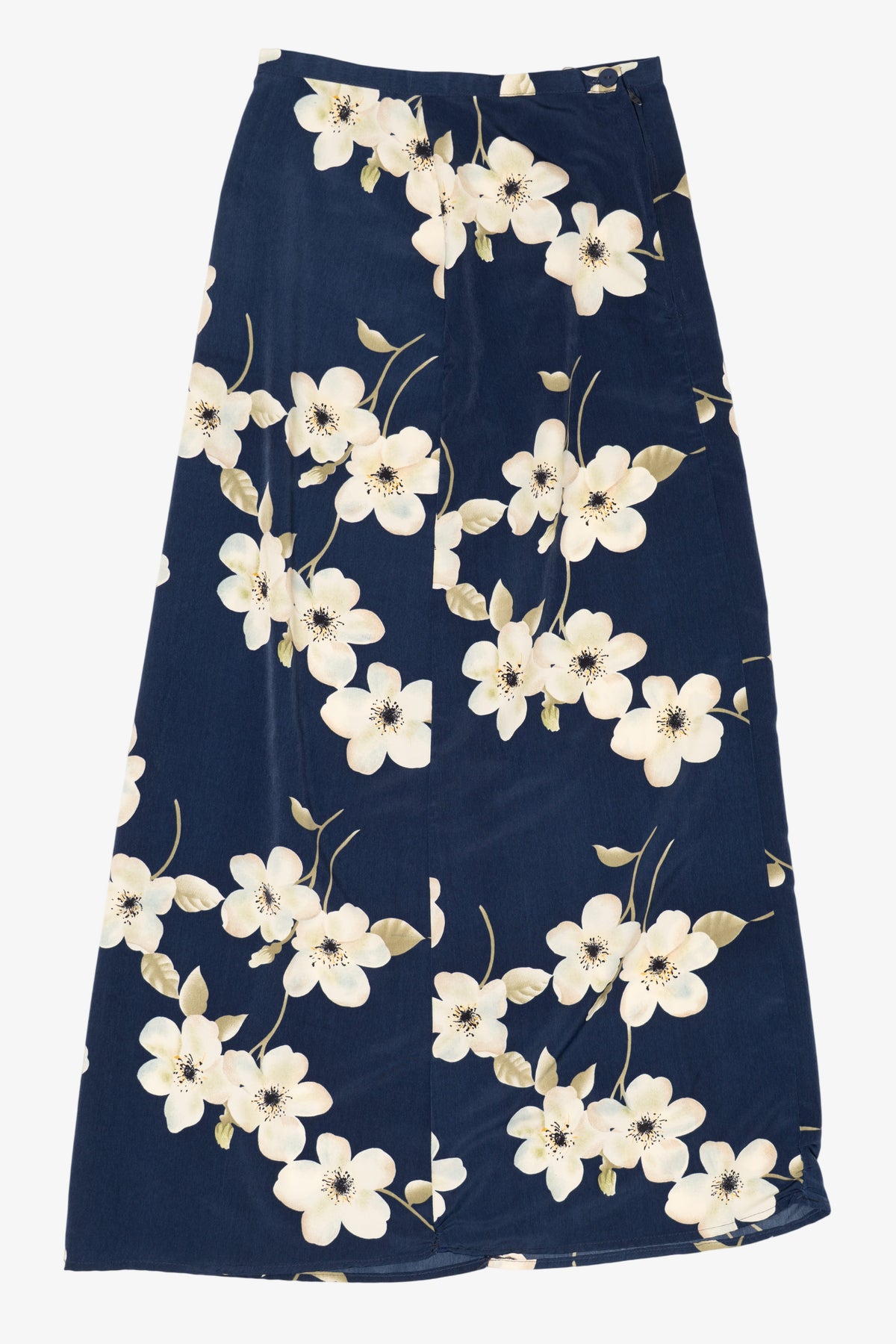 Vintage Navy Blue Floral Tracy Evans Maxi Skirt (1990s)