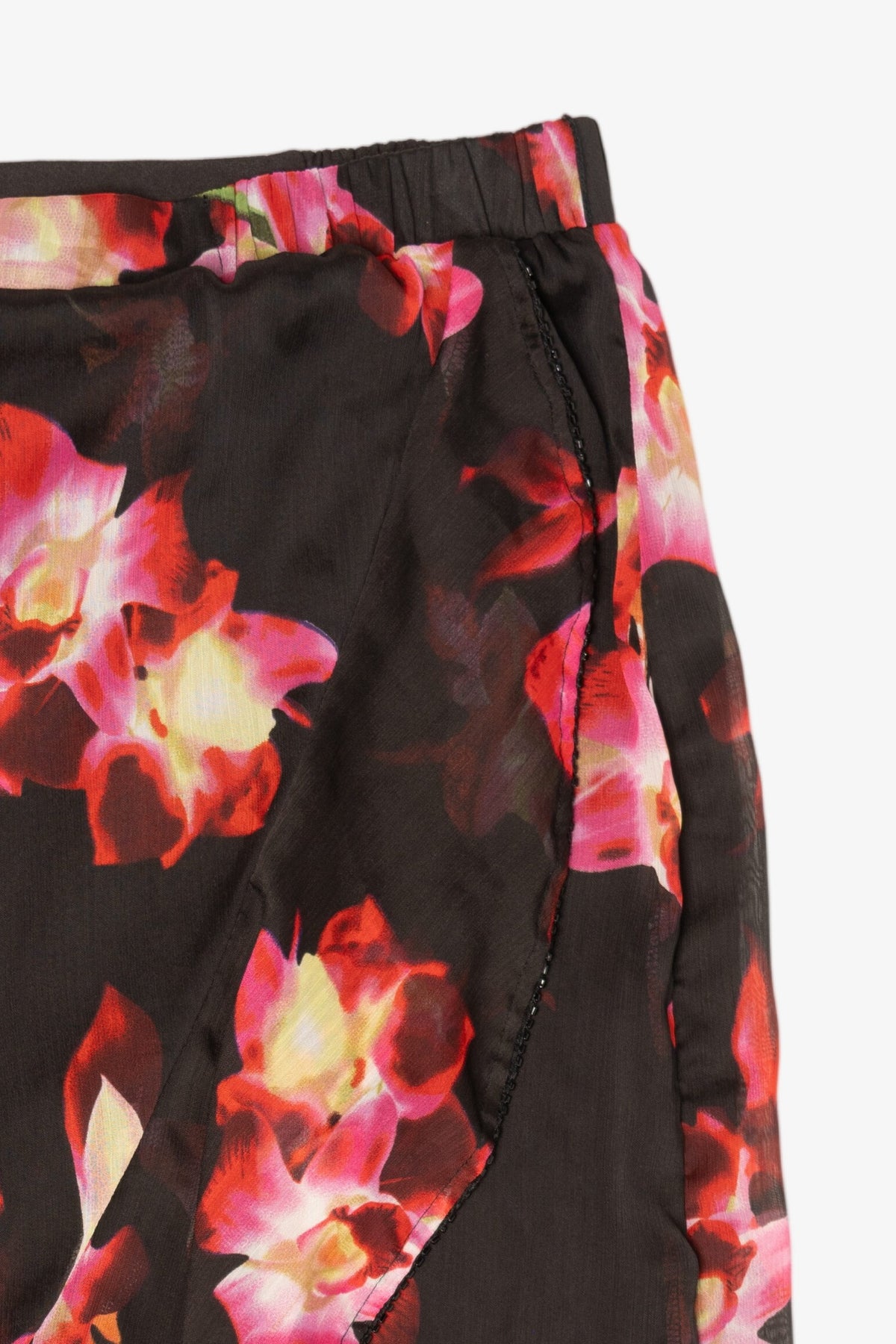 Vintage Dark Brown Floral Skirt (1990s)