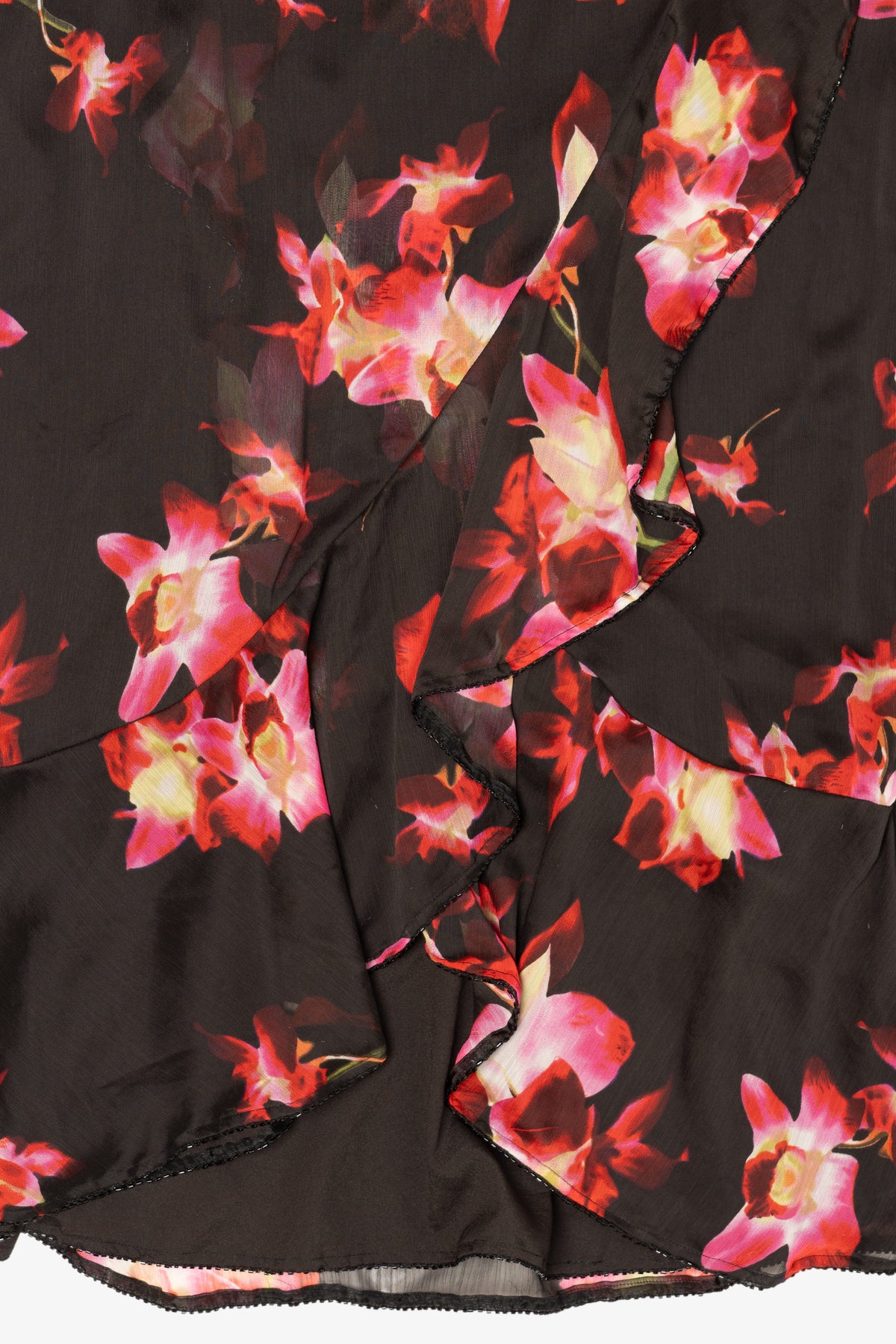 Vintage Dark Brown Floral Skirt (1990s)