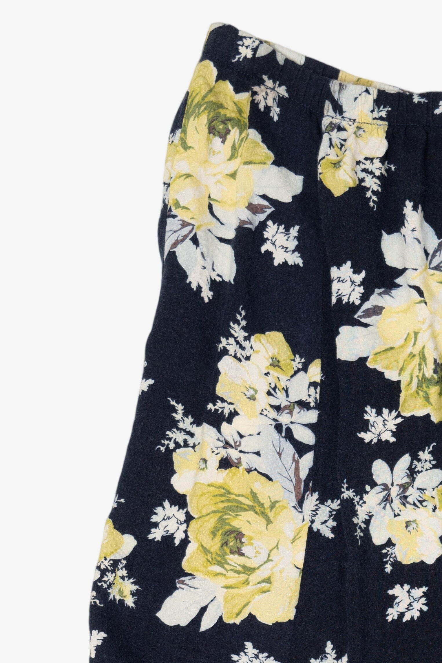 Vintage Navy Blue Denim & Co Floral Skirt (1990s)