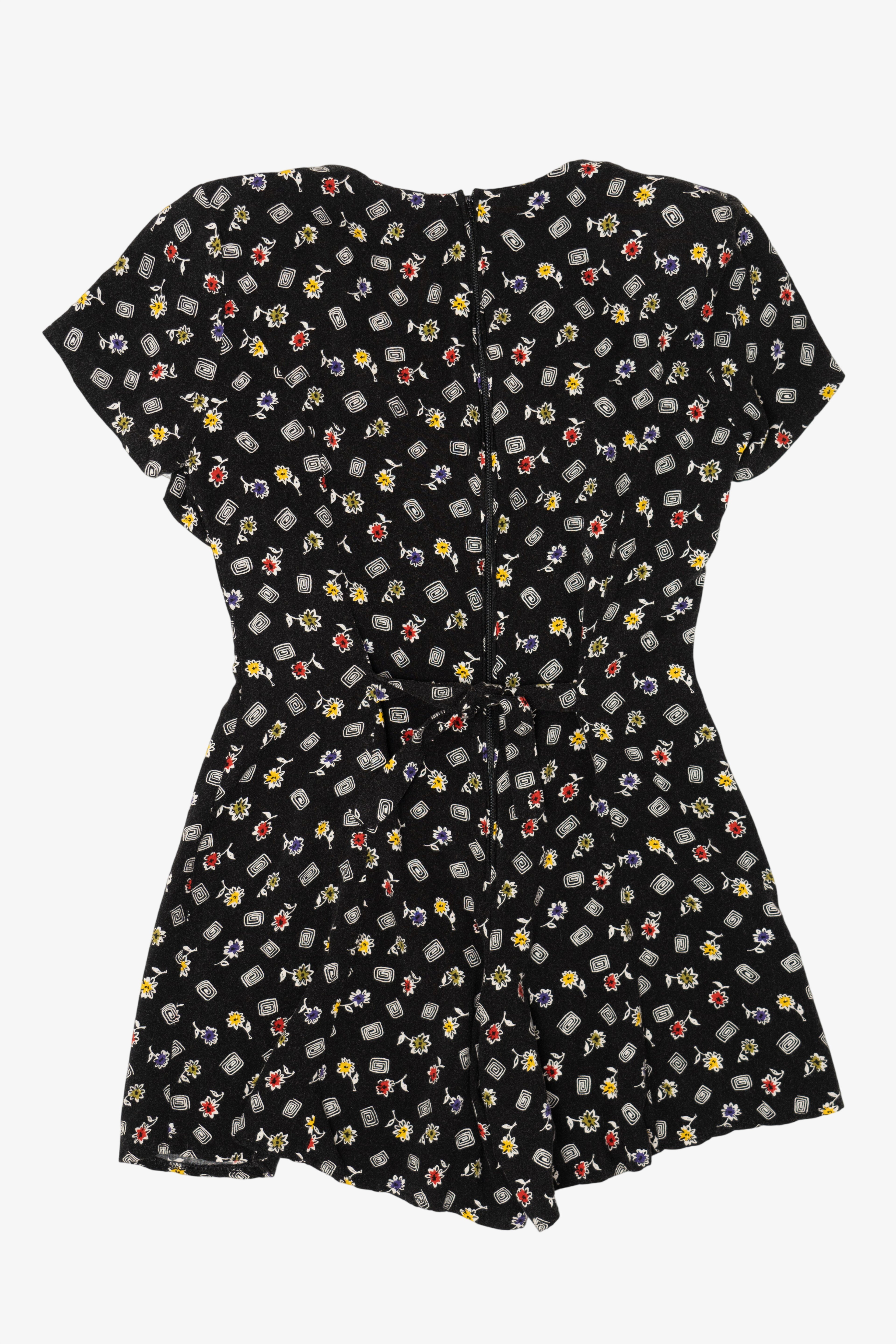 Vintage Scarlett Black Floral Romper (1990s)