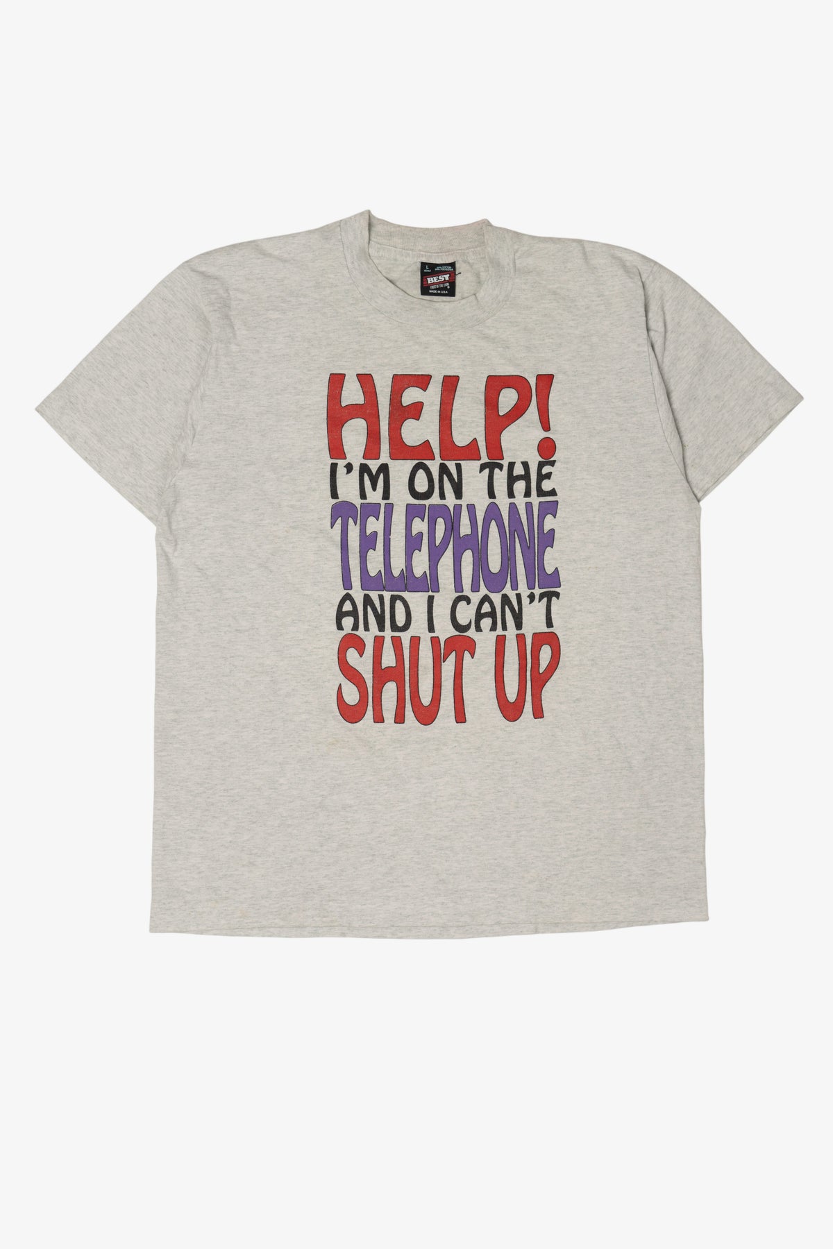 Vintage "Help! I'm On The Telephone And I Can't Shut Up" Funny T-Shirt (1990s)