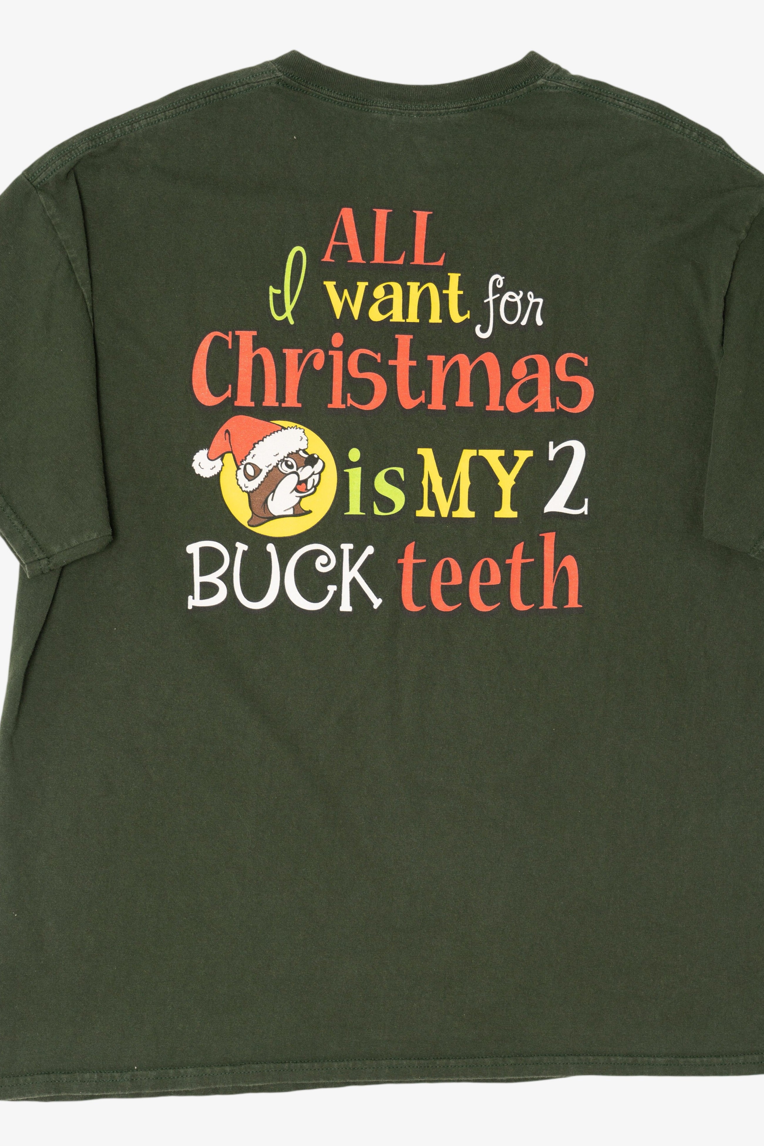 Buc-ee's "All I Want For Christmas Is My Two Buck Teeth" T-Shirt (2010s)