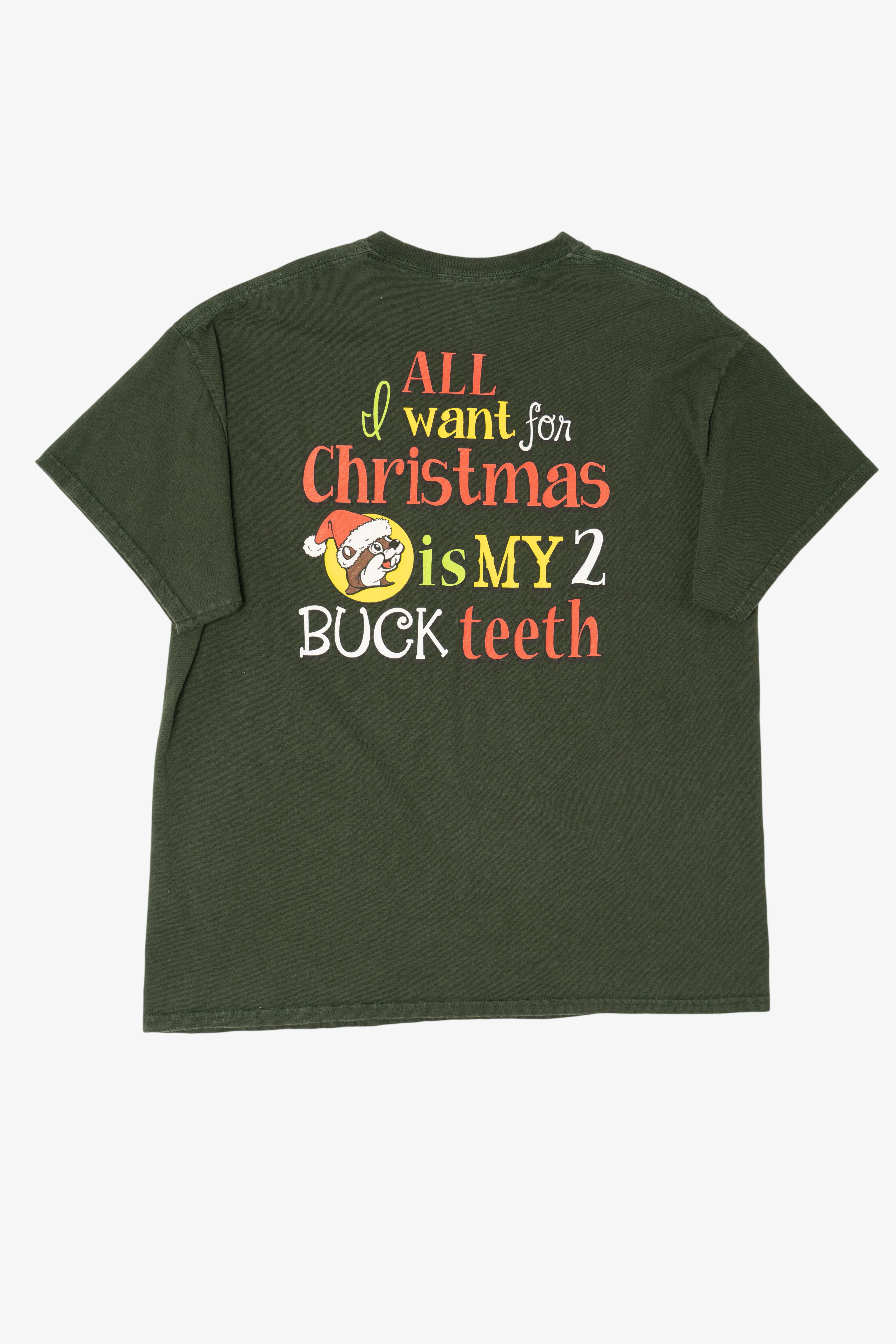 Buc-ee's "All I Want For Christmas Is My Two Buck Teeth" T-Shirt (2010s)