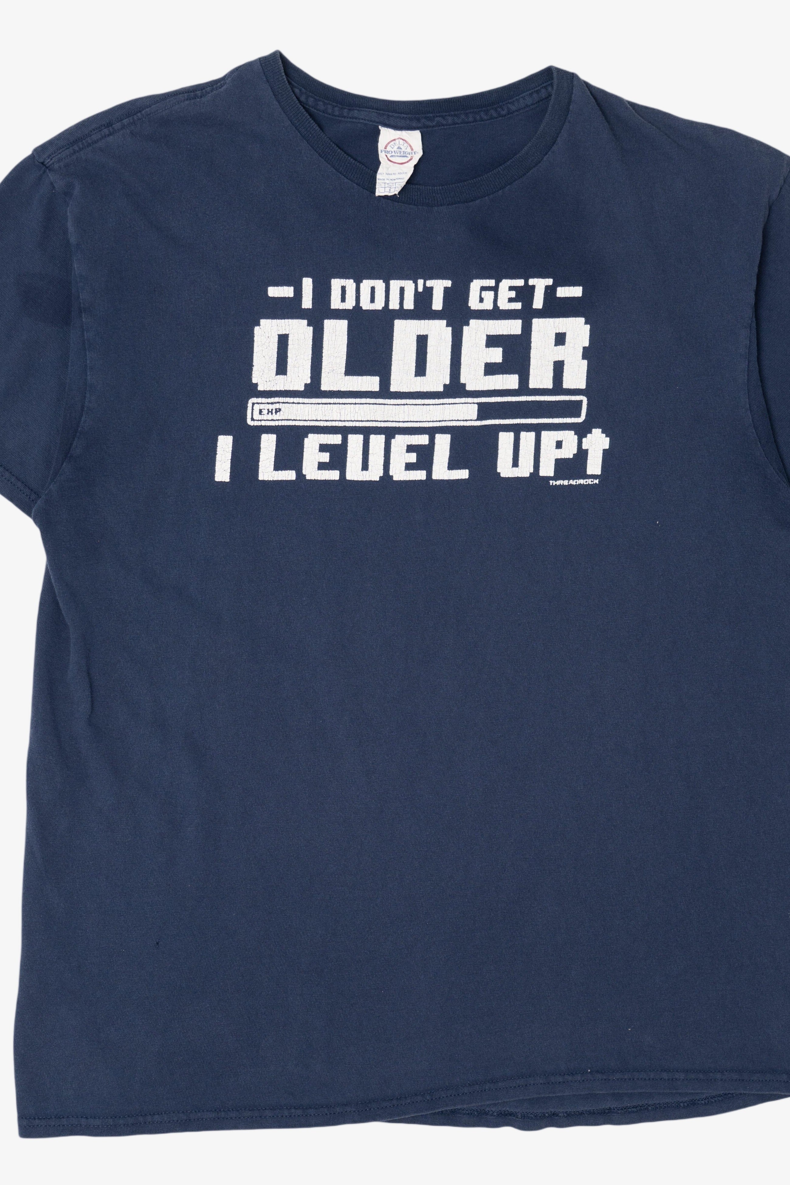 Vintage Navy Blue "I Don't Get Older I Level Up" T-Shirt (2000s)