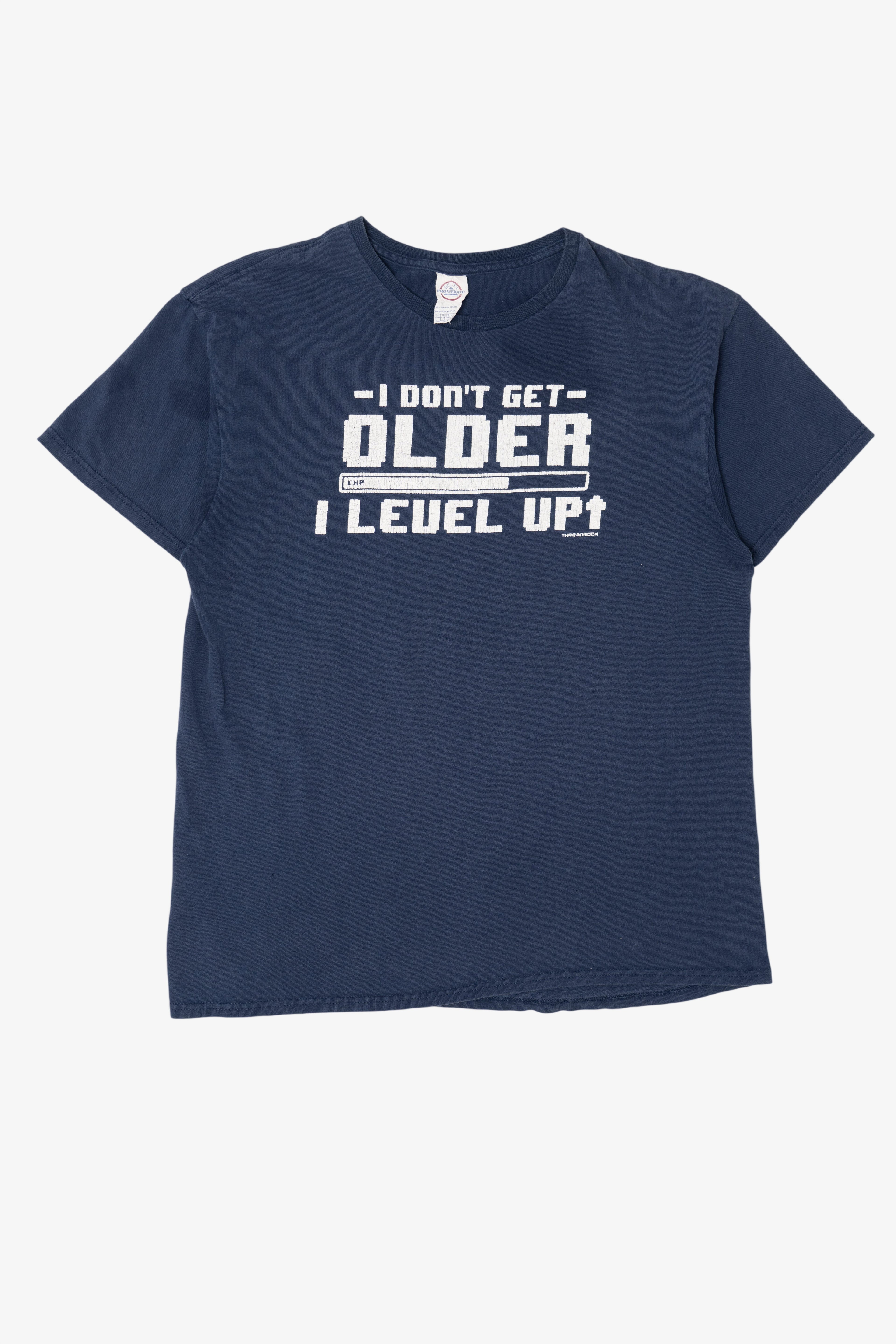 Vintage Navy Blue "I Don't Get Older I Level Up" T-Shirt (2000s)