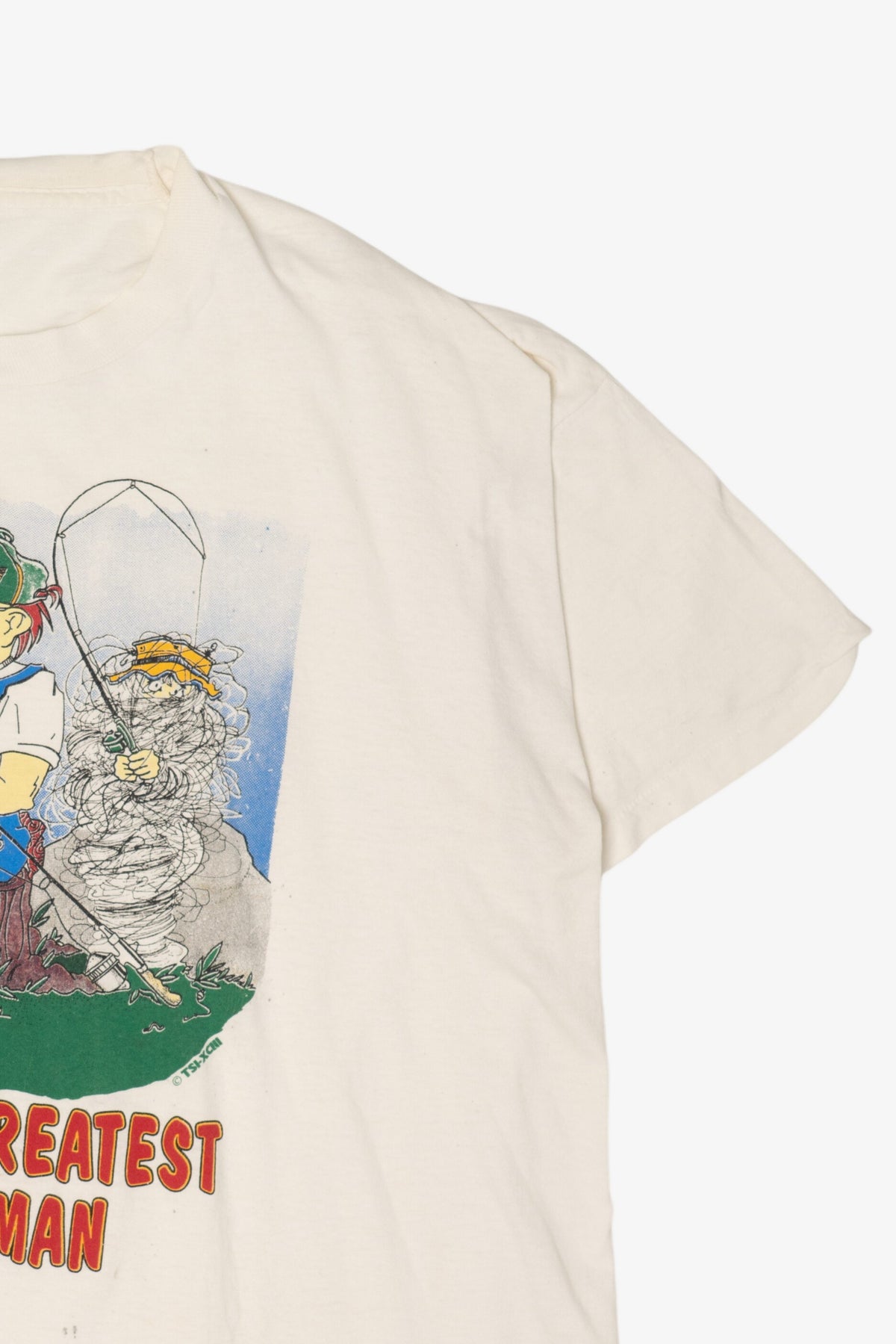 Vintage "World's Greatest Fisherman" Funny Single Stitch T-Shirt (1990s)