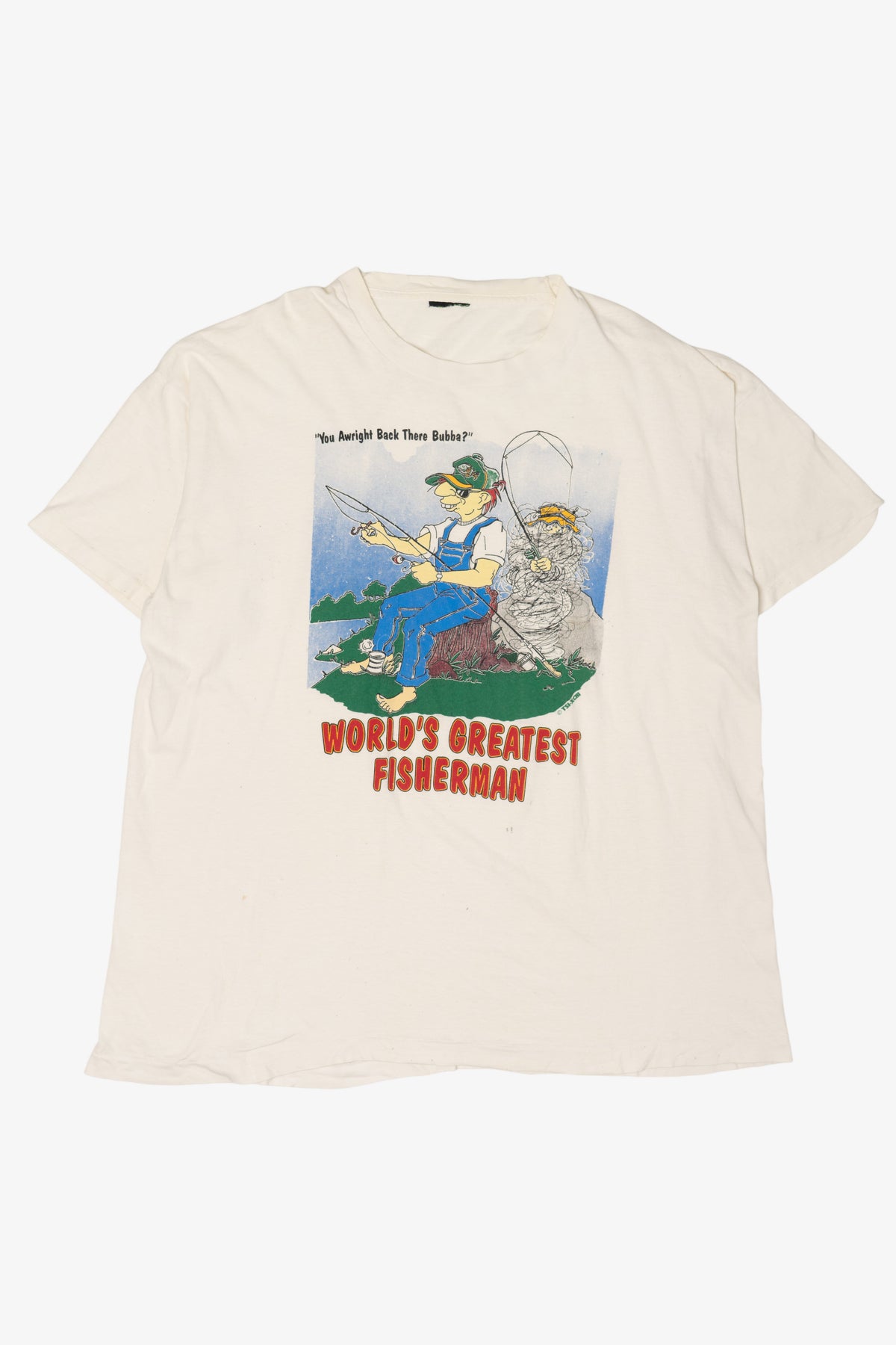 Vintage "World's Greatest Fisherman" Funny Single Stitch T-Shirt (1990s)
