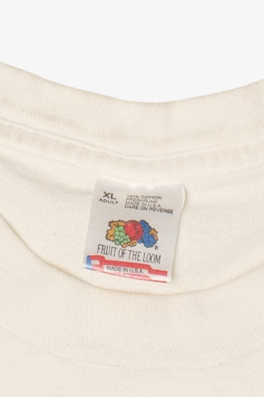 Vintage Cute Pigs Cartoon Funny Distressed Front/Back Single Stitch T-Shirt (1990s)