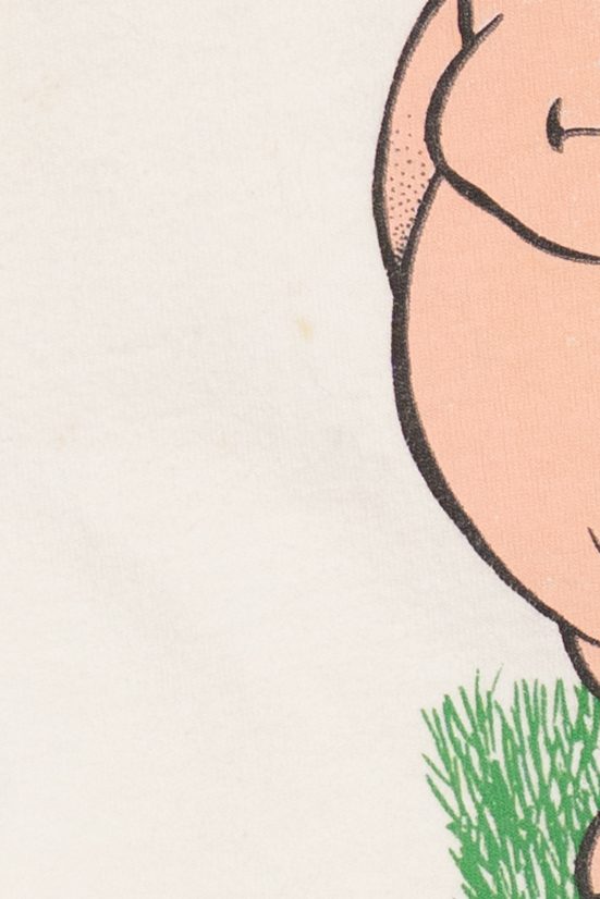 Vintage Cute Pigs Cartoon Funny Distressed Front/Back Single Stitch T-Shirt (1990s)