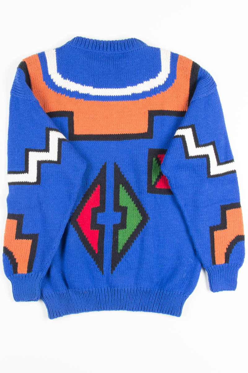 Vintage Navy Geometric Sweater