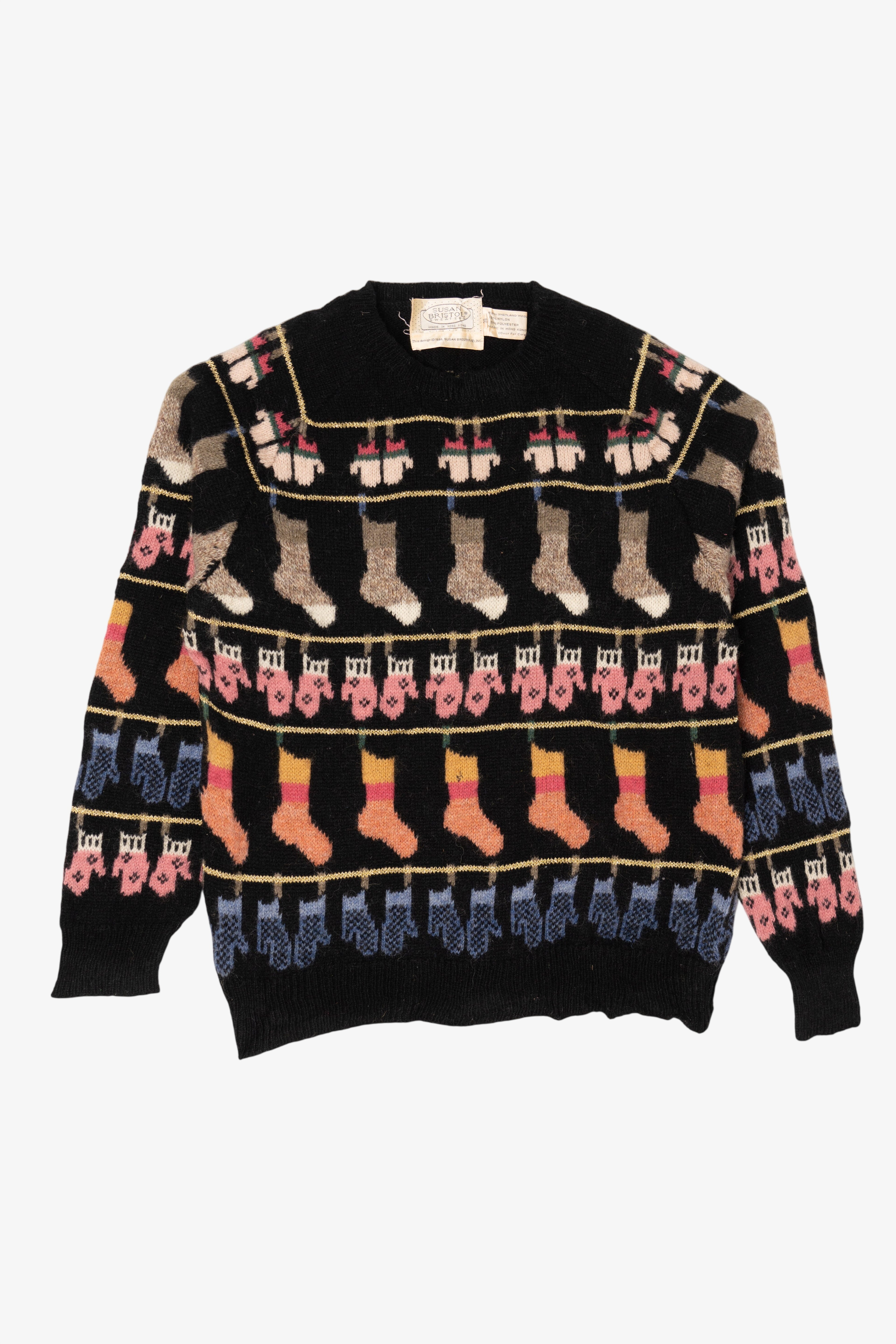 Vintage Susan Bristol Socks And Mittens Sweater (1980s)