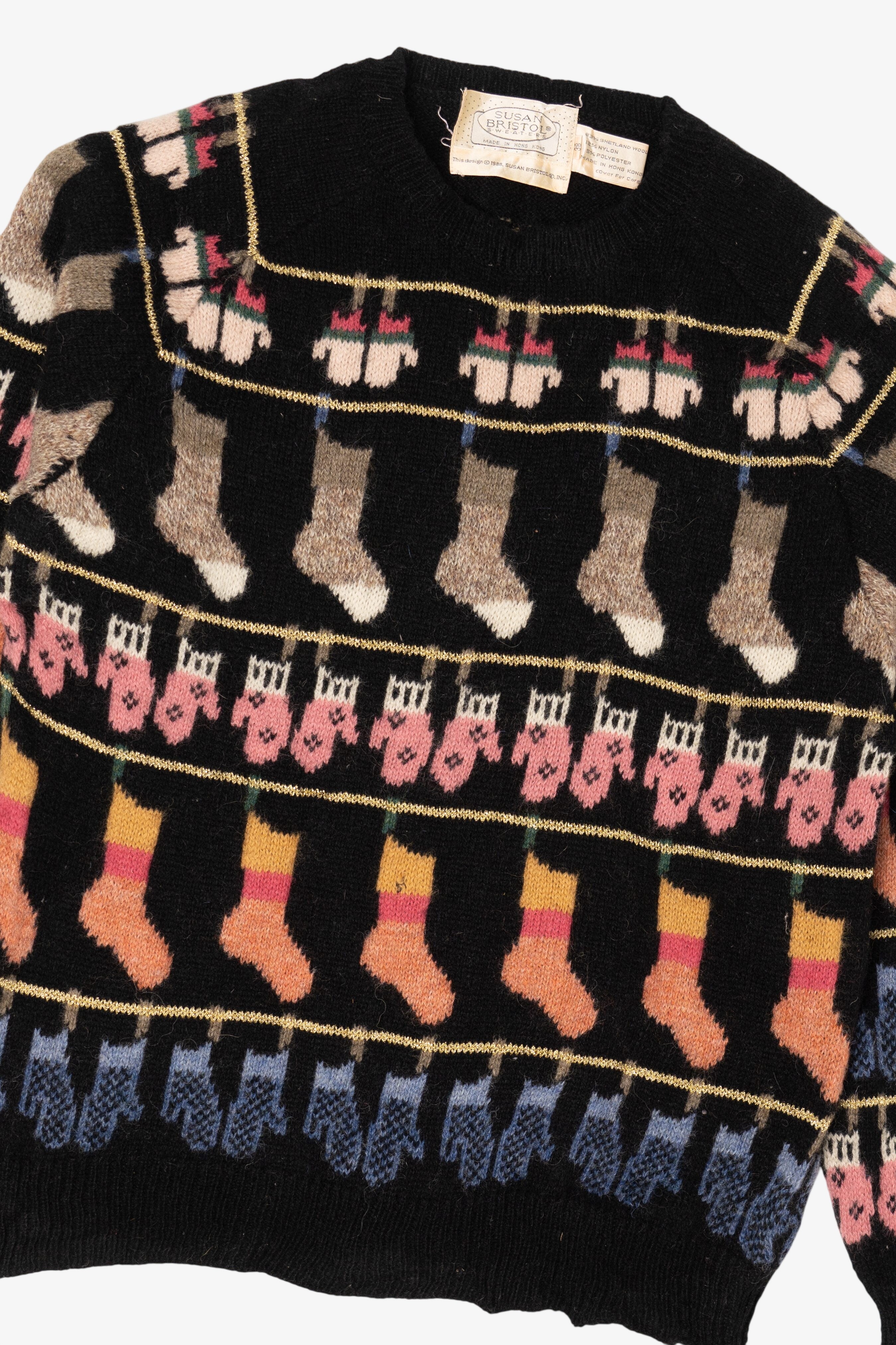 Vintage Susan Bristol Socks And Mittens Sweater (1980s)