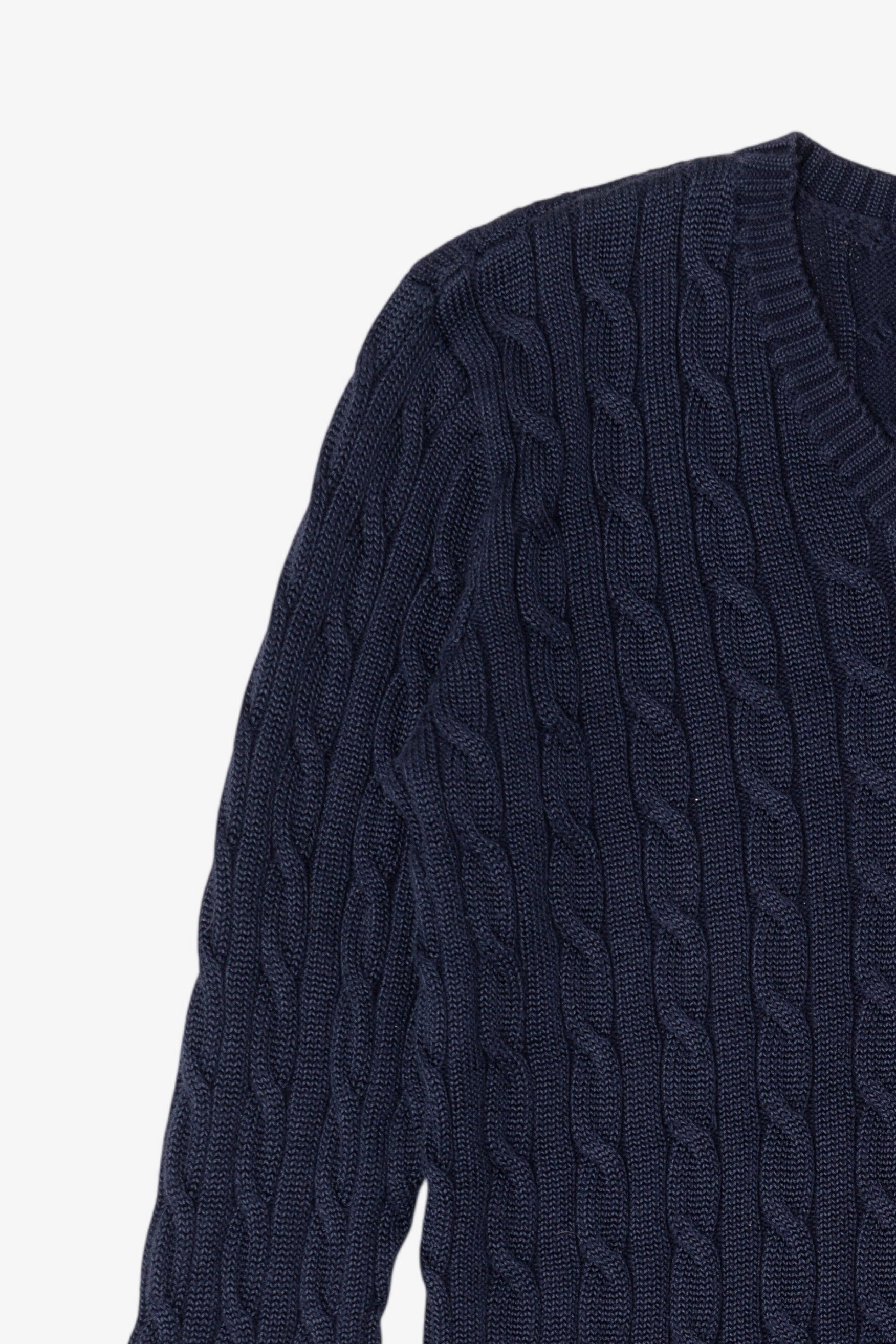 Vintage Navy Blue Ralph Lauren Cable Knit Sweater (1990s)