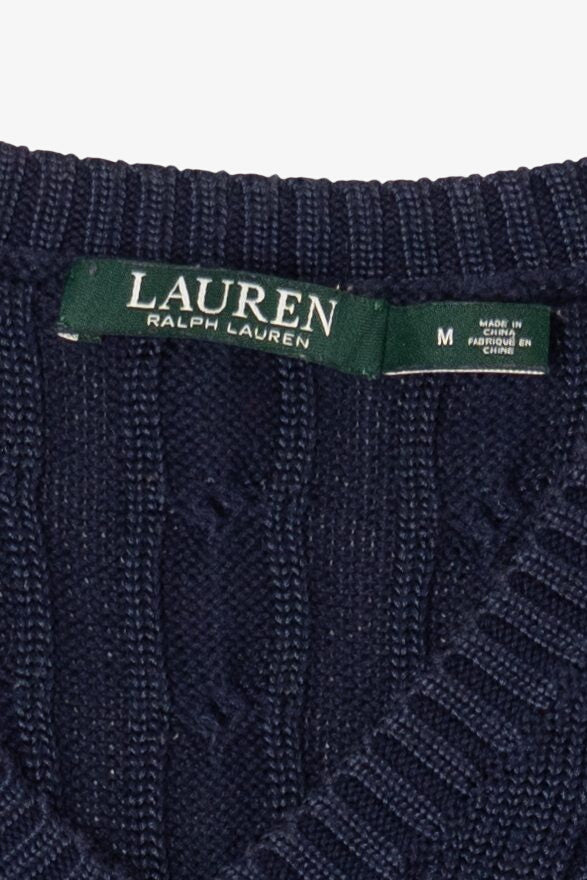 Vintage Navy Blue Ralph Lauren Cable Knit Sweater (1990s)