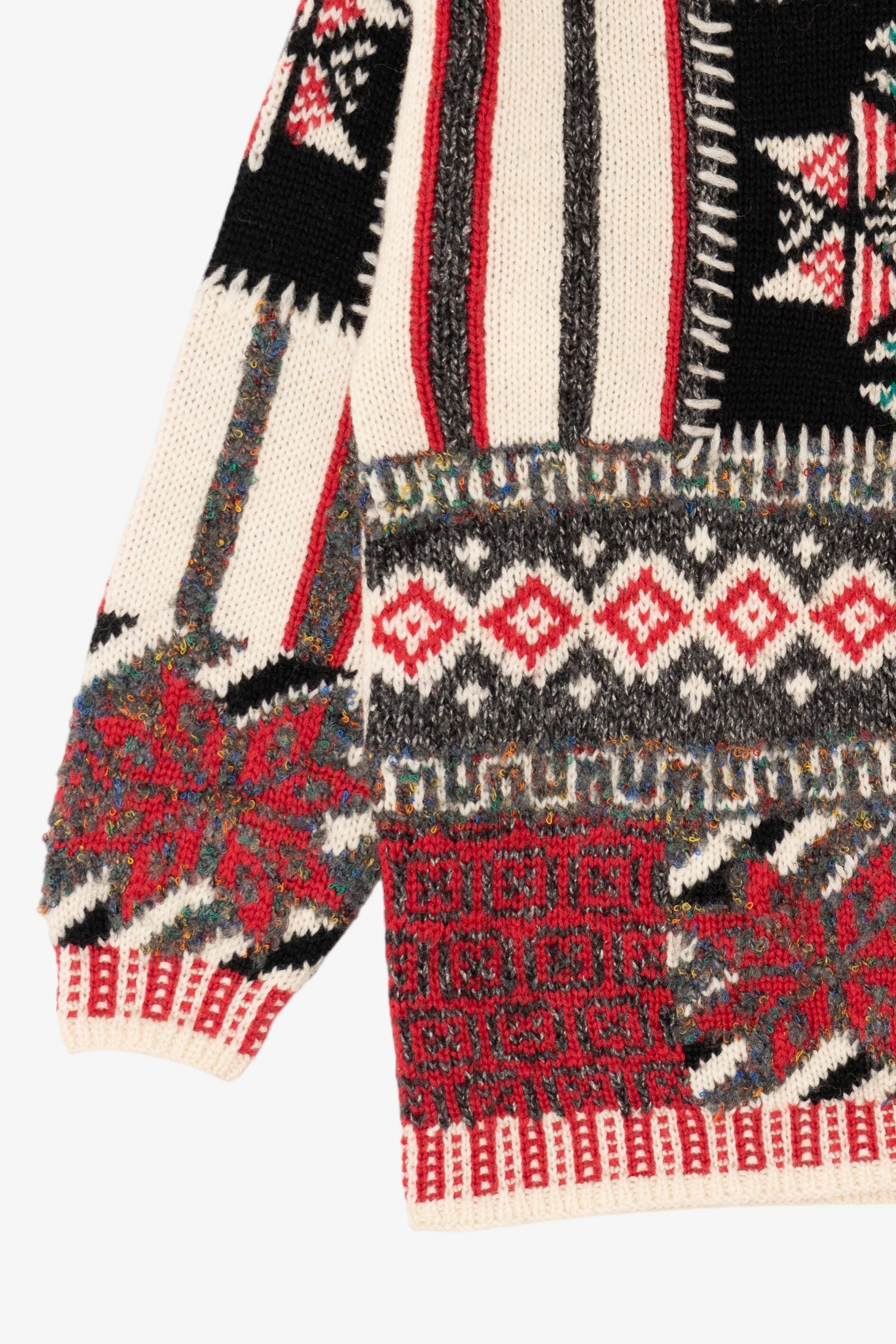 Vintage Hand Knit Lizwear Patchwork Sweater (1990s)