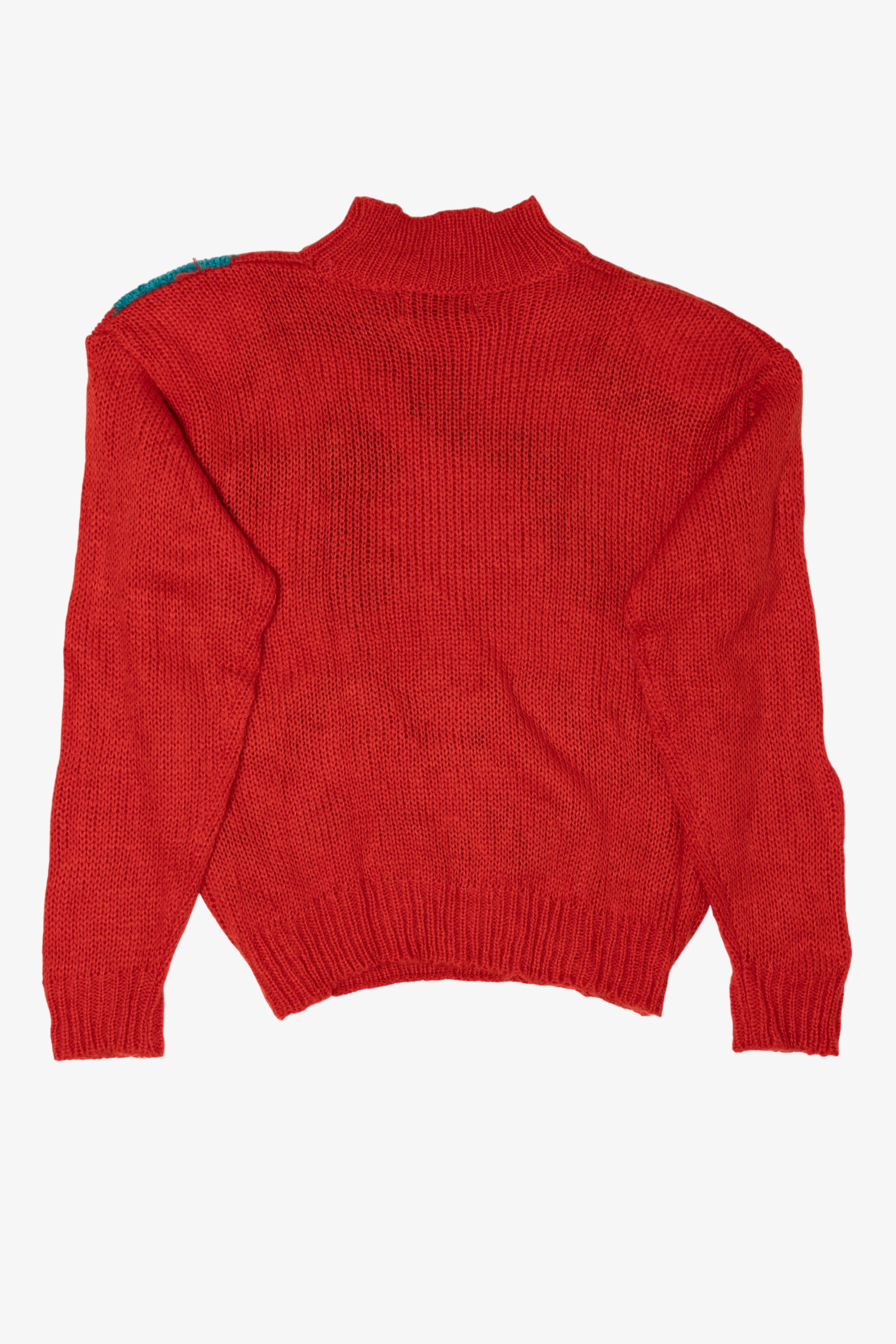 Vintage Red Sheridan Square Abstract Graphic Sweater (1980s)