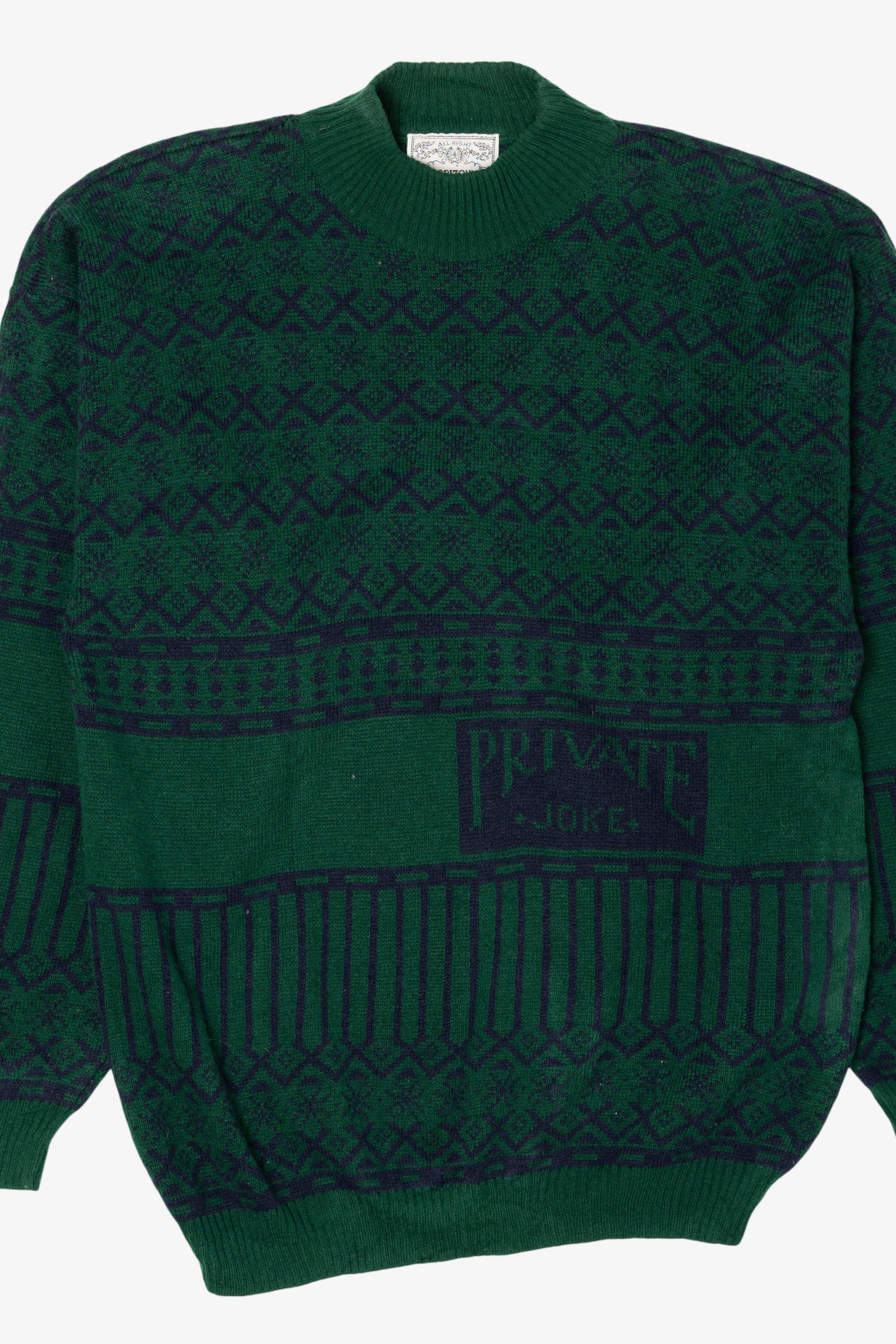 Vintage Green HorizonIV "Private Joke" Sweater (1980s)