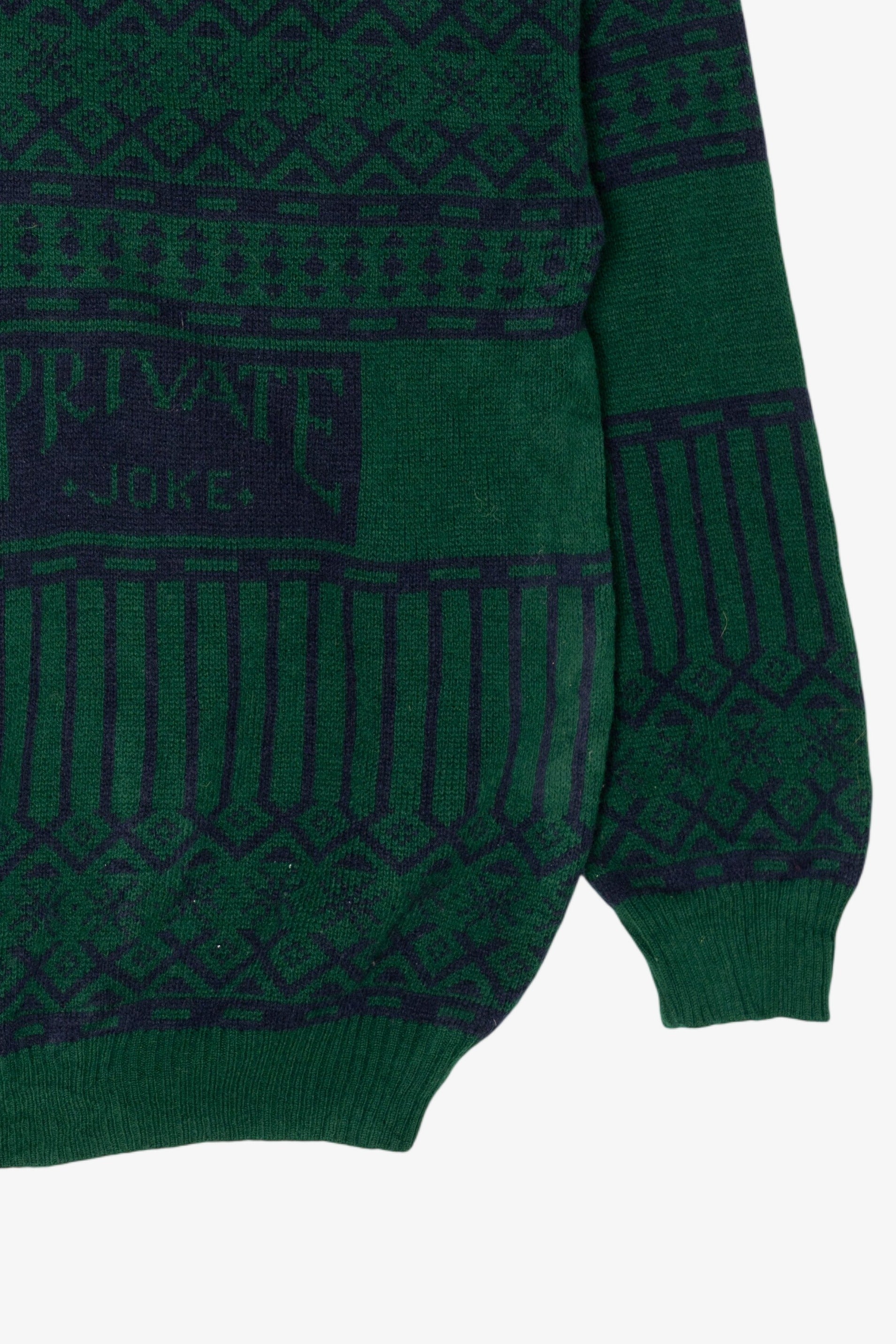 Vintage Green HorizonIV "Private Joke" Sweater (1980s)