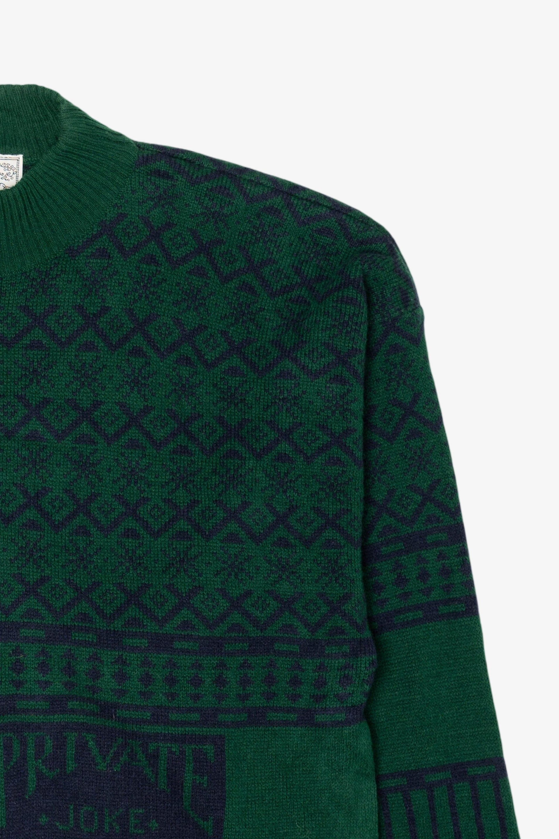 Vintage Green HorizonIV "Private Joke" Sweater (1980s)