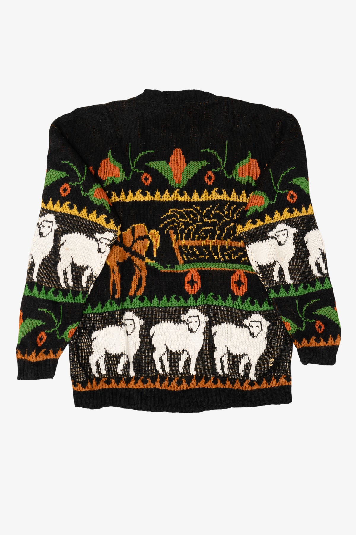 Vintage Farm Animals Motif Teasers Autumn Harvest Sweater (1990s)