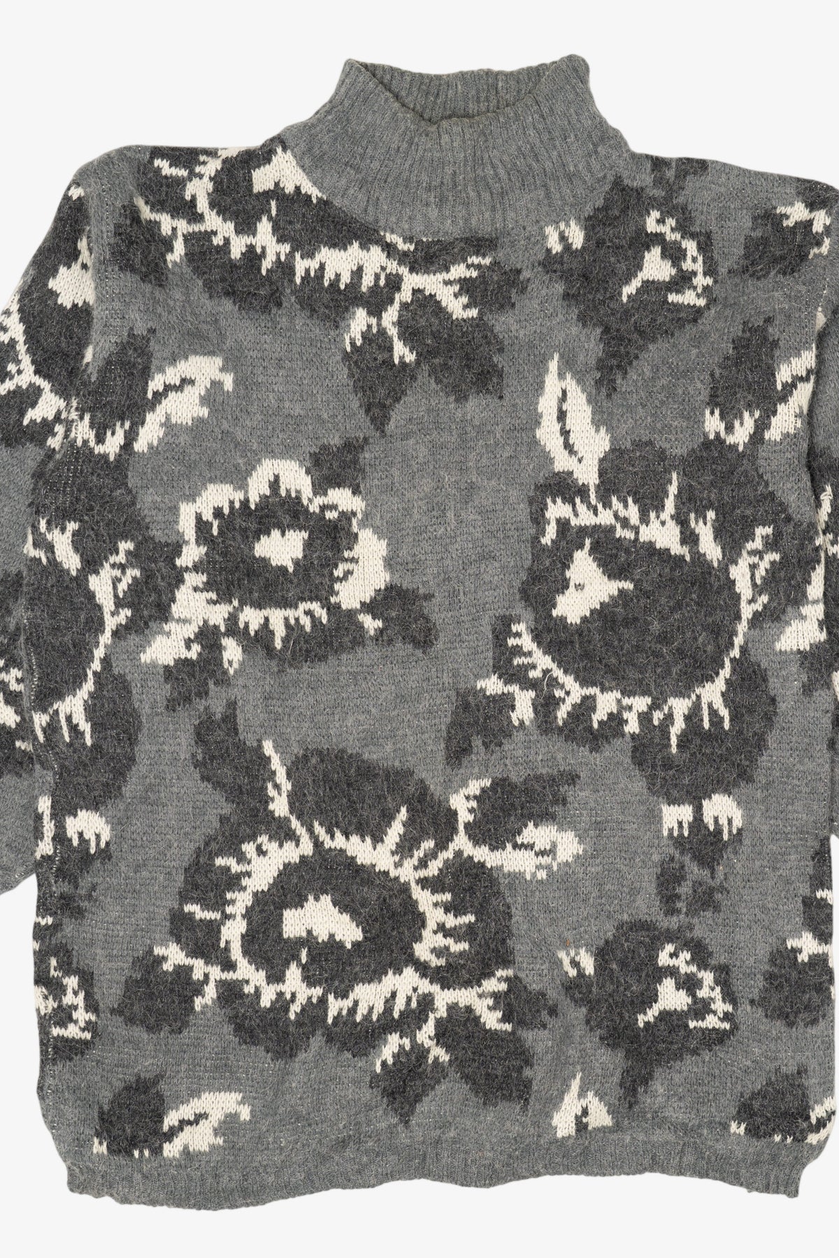 Vintage Gray Floral Protokol Sweater (1980s)
