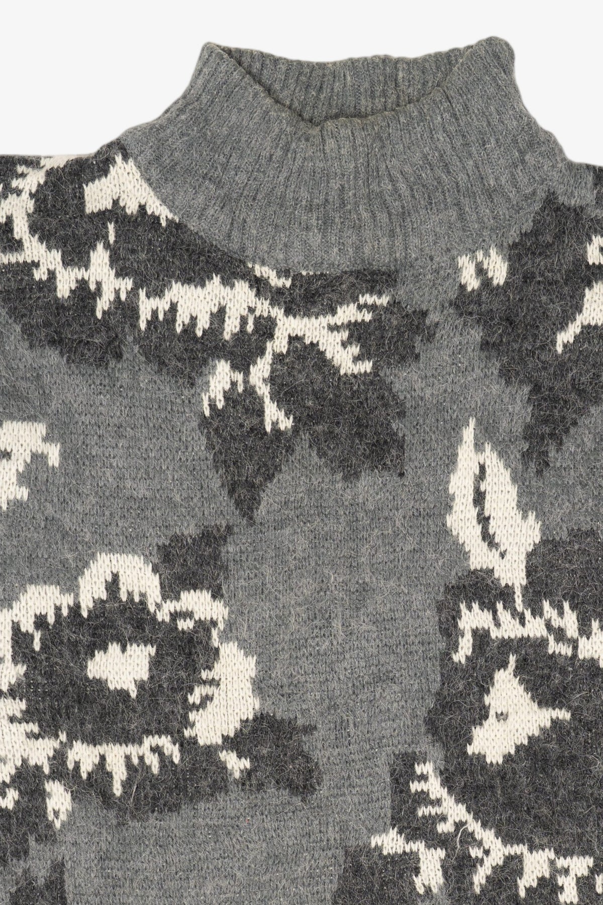 Vintage Gray Floral Protokol Sweater (1980s)