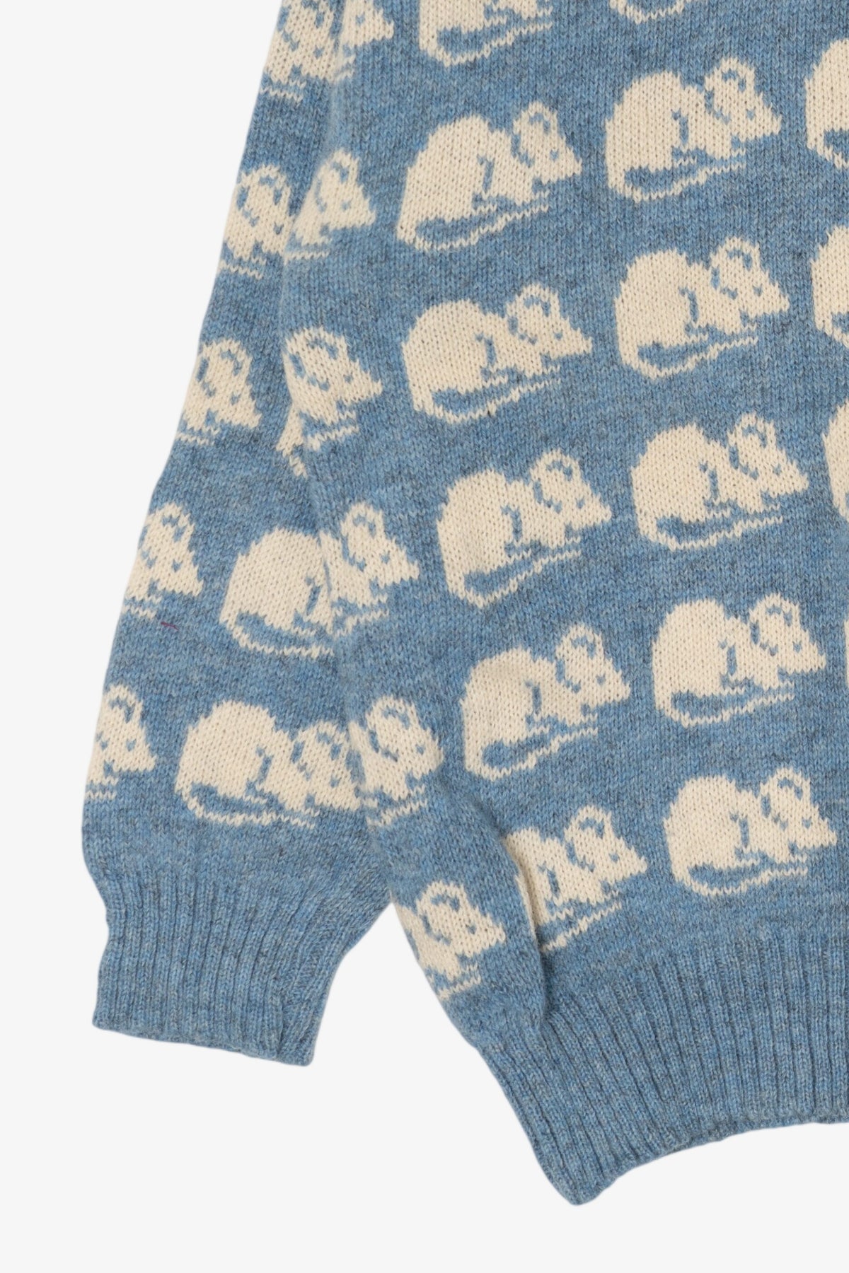 Vintage Blue Mouse Patterned Jan Horrox Sweater (1980s)