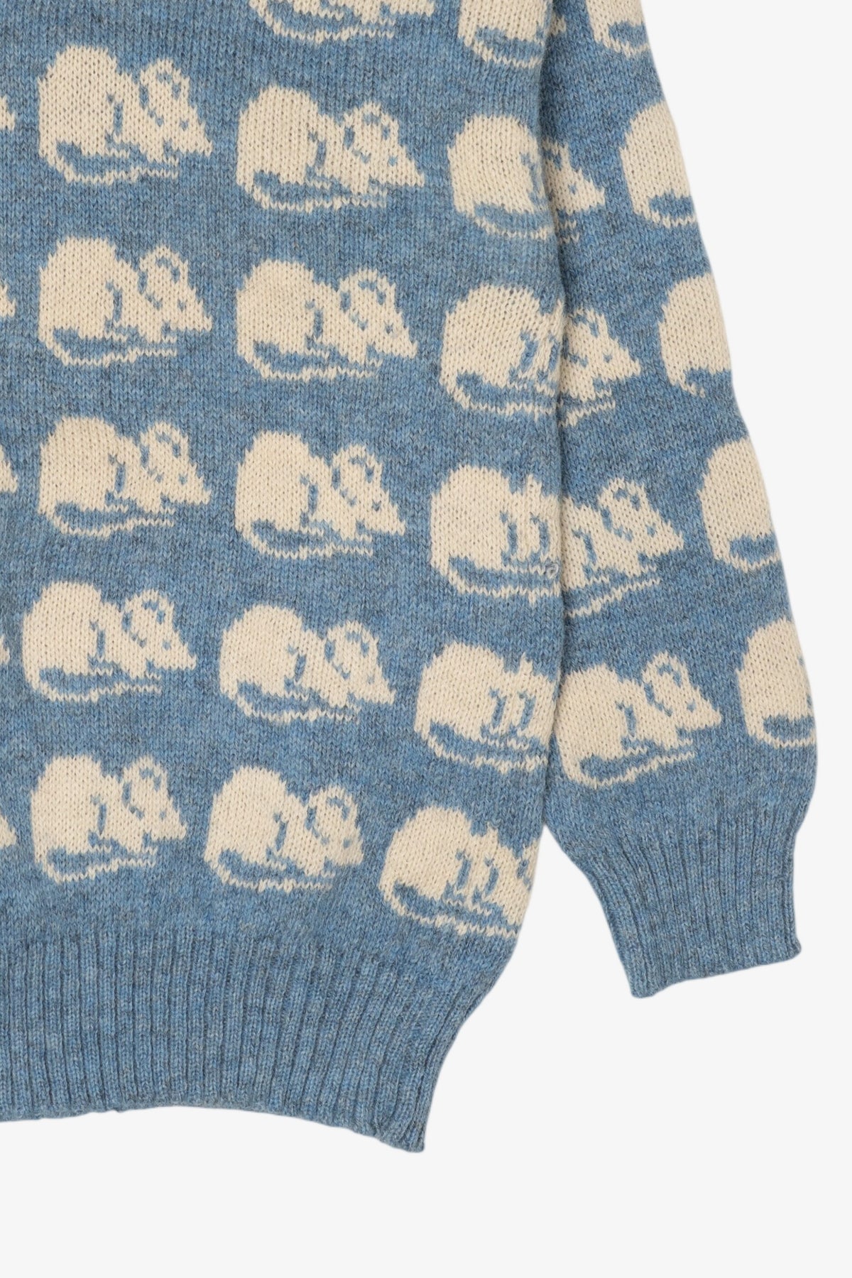 Vintage Blue Mouse Patterned Jan Horrox Sweater (1980s)