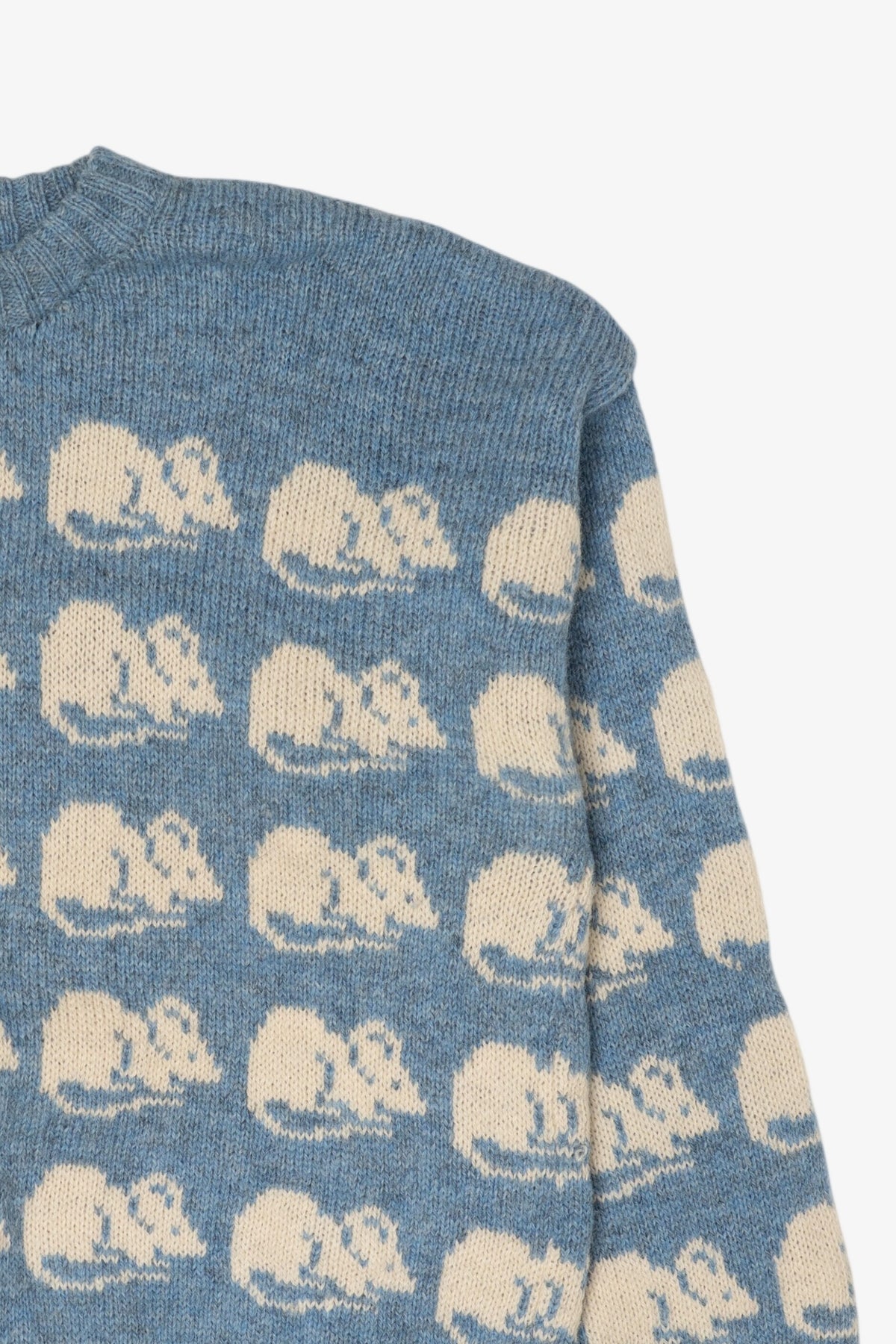 Vintage Blue Mouse Patterned Jan Horrox Sweater (1980s)