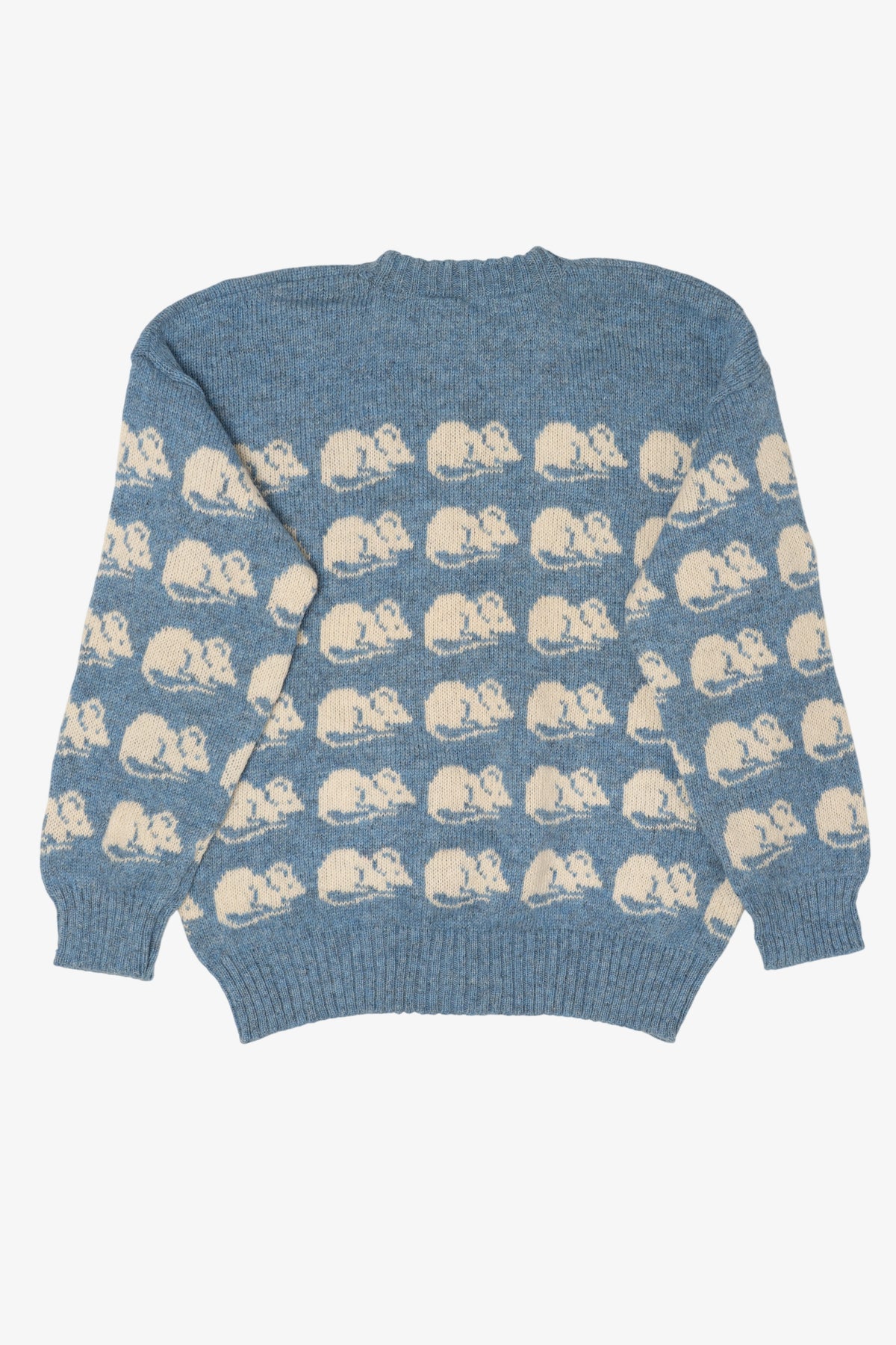 Vintage Blue Mouse Patterned Jan Horrox Sweater (1980s)