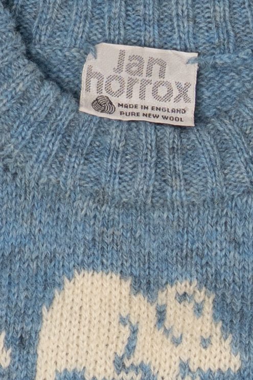 Vintage Blue Mouse Patterned Jan Horrox Sweater (1980s)
