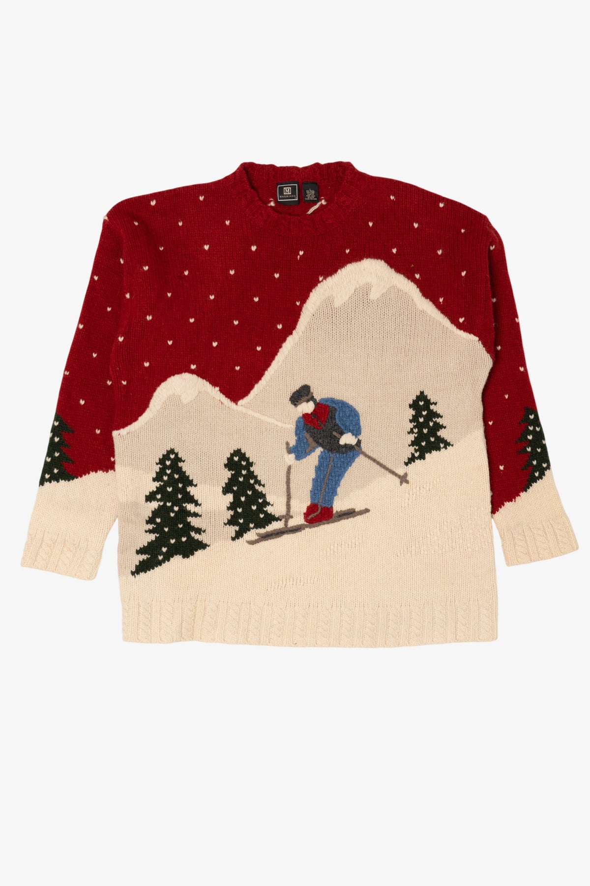 Vintage Red Maurices Ski Sweater (1990s)