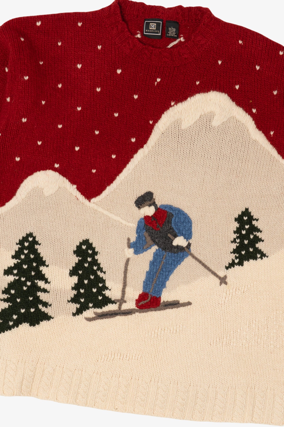 Vintage Red Maurices Ski Sweater (1990s)
