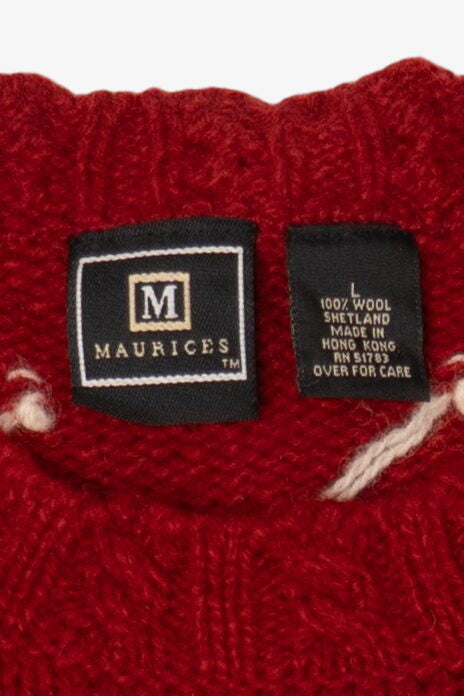 Vintage Red Maurices Ski Sweater (1990s)