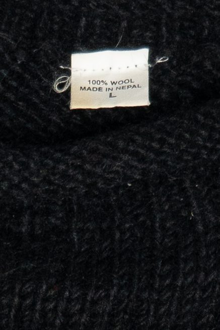 Vintage Black Rainbow Stripe Rolled Hem Sweater (1990s)