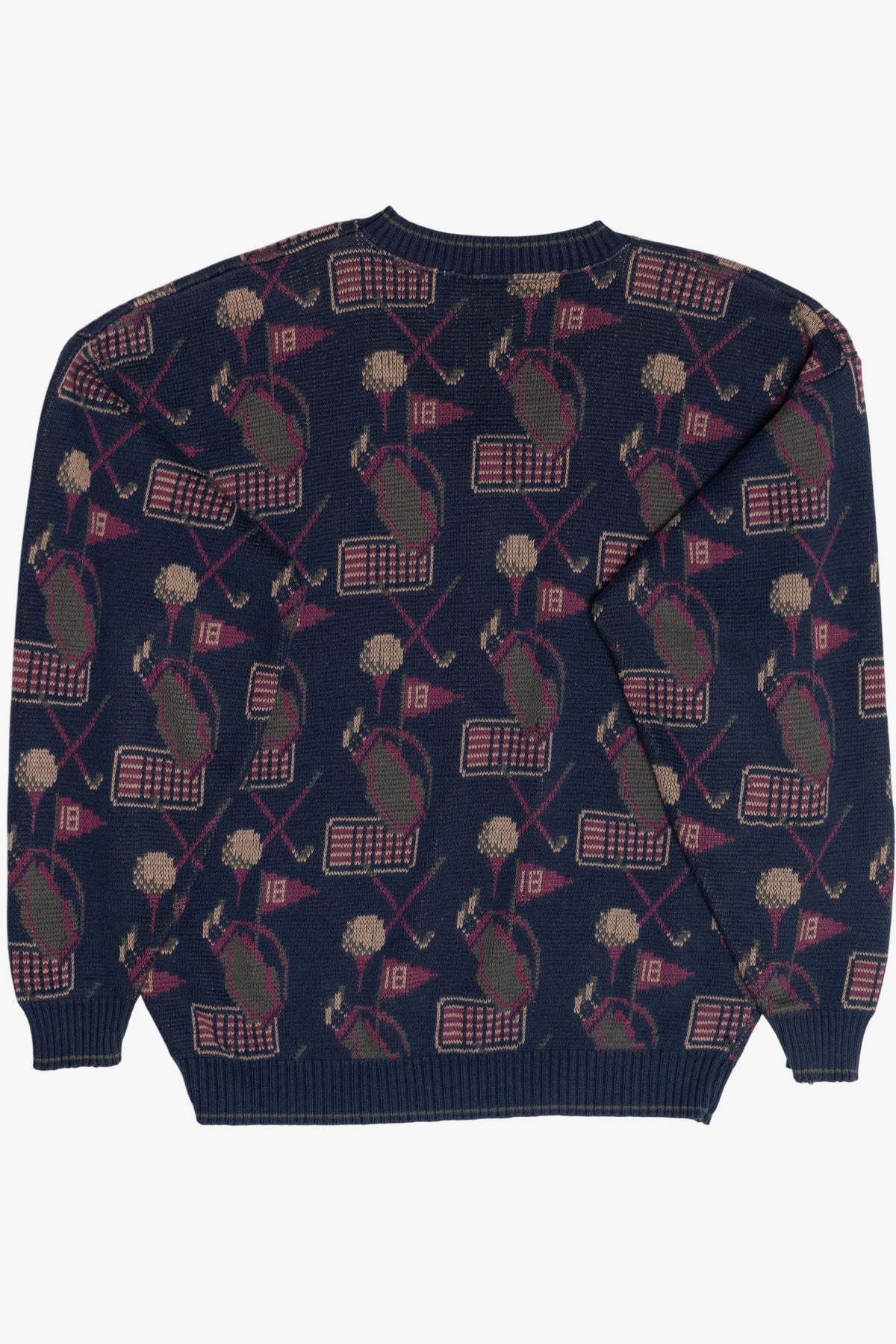 Vintage Golf Graphics Distressed V-Neck Sweater (1980s)